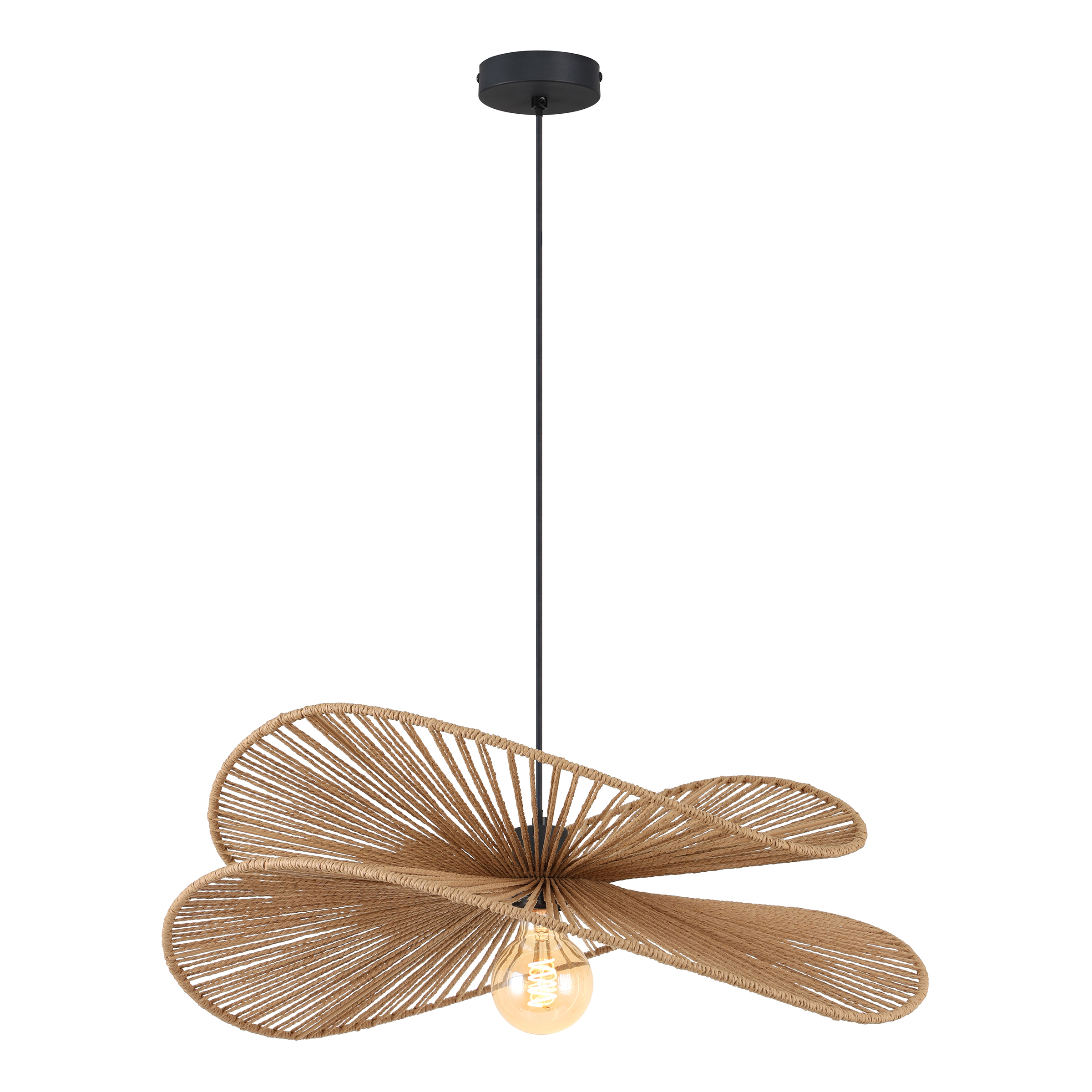Fulger Pendant Light 1-bulb Cast Iron Paper Natural