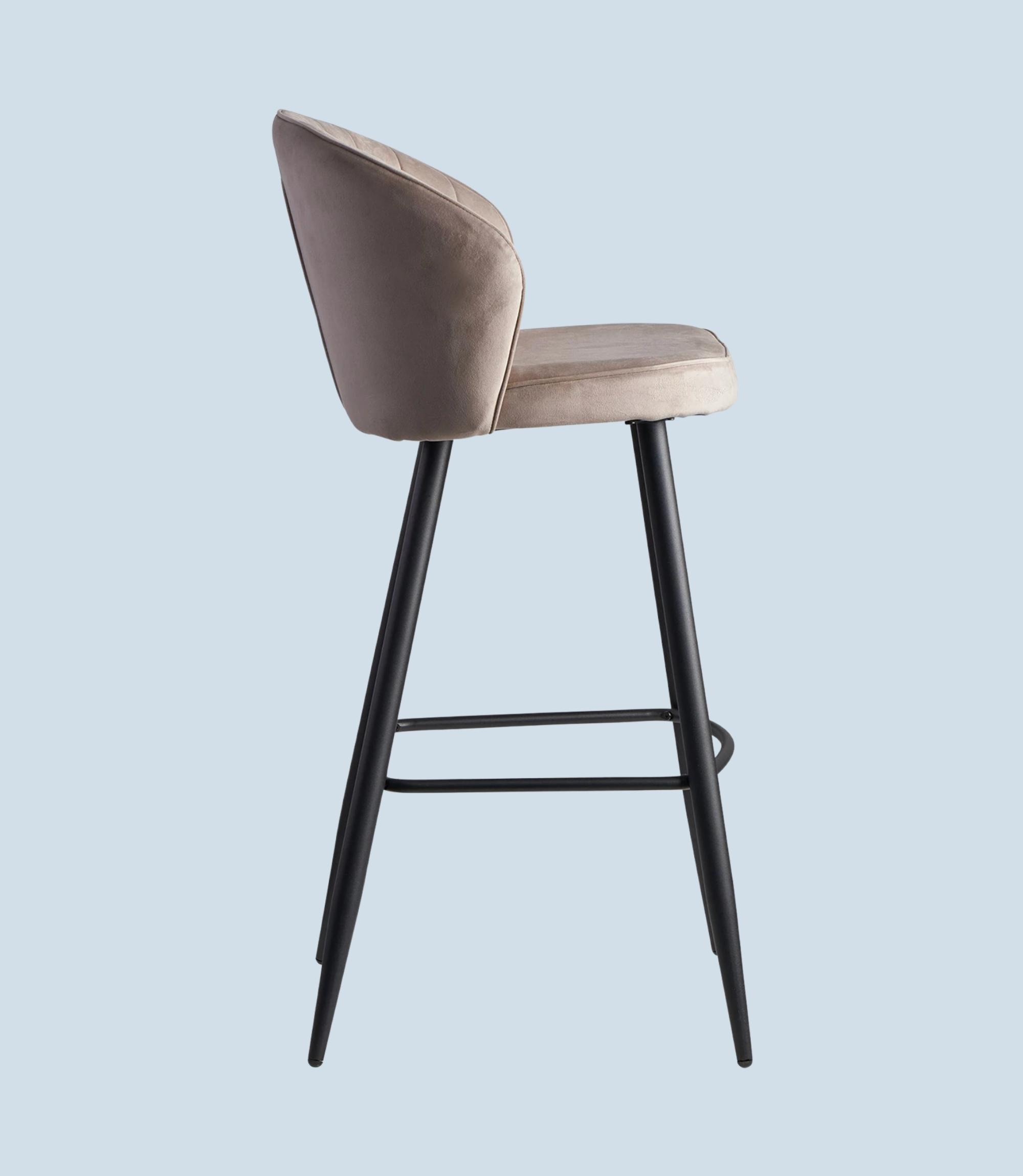 Barhocker Samt Beige