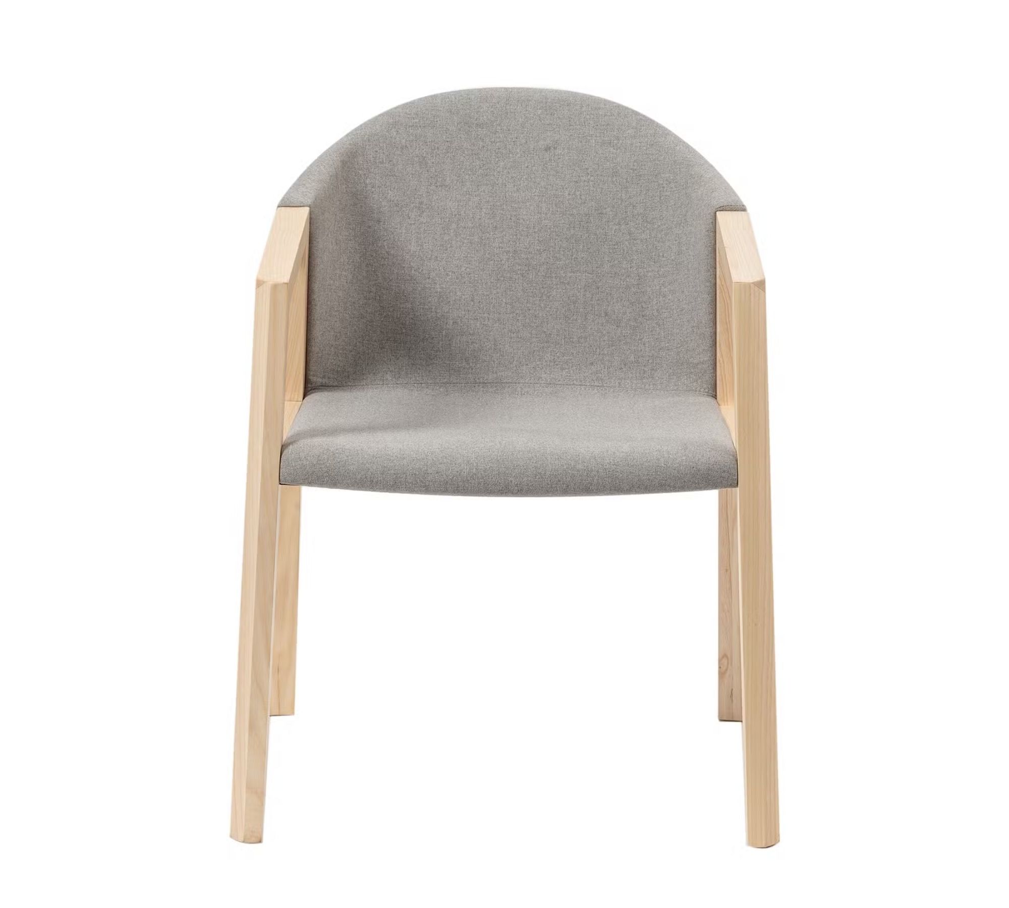 Armchair Woven Fabric Solid Ash Light Grey