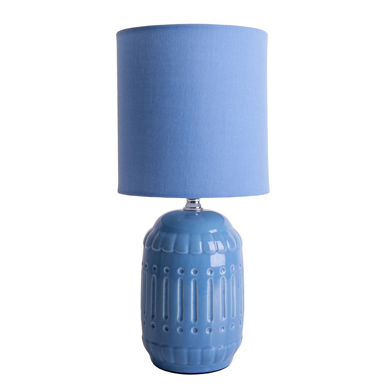 Erida Table Lamp Mixed Fabric Ceramic Blue Single-flame