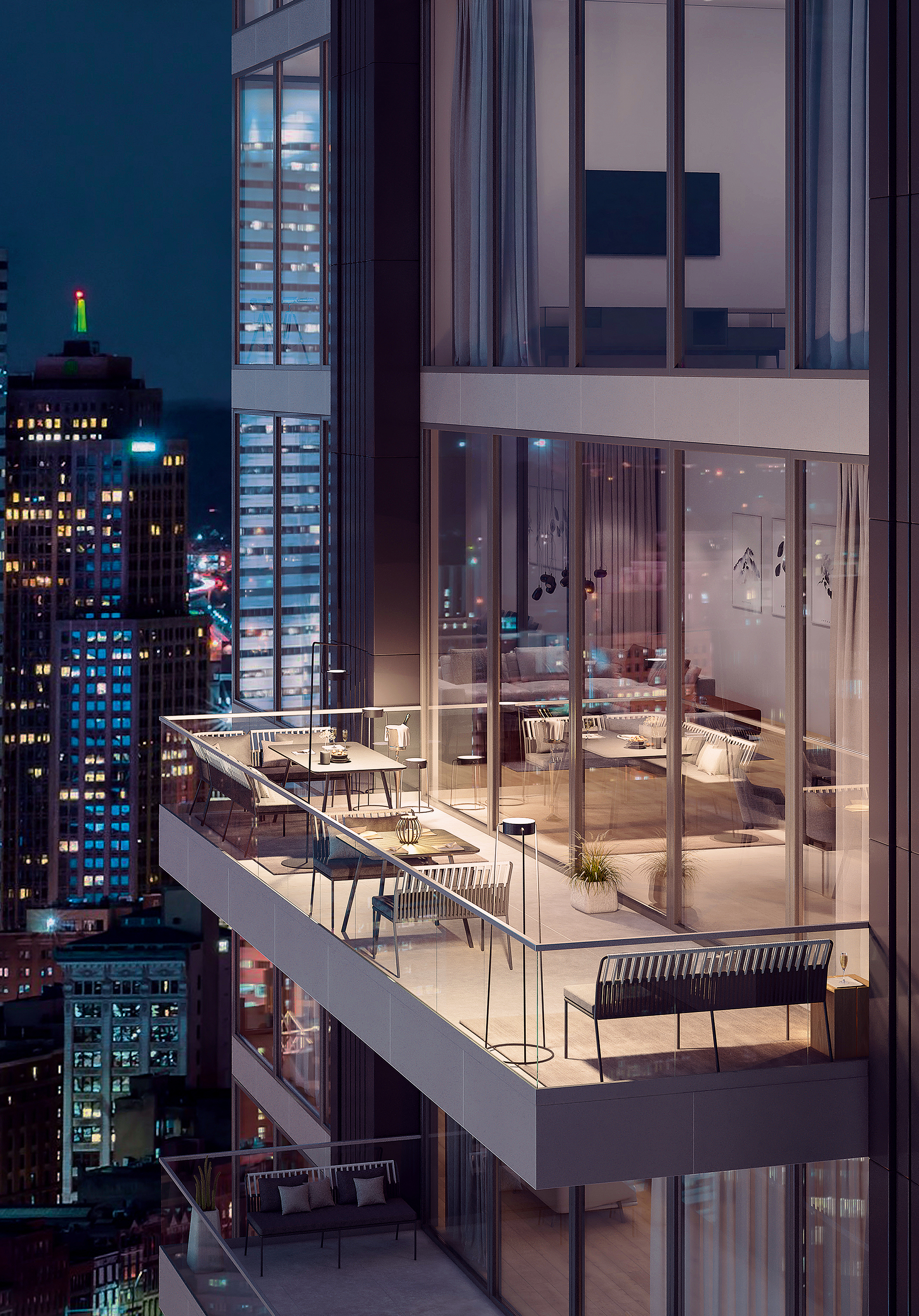 Urban Dining Lounge Corner Aluminium String-Flex Anthrazit