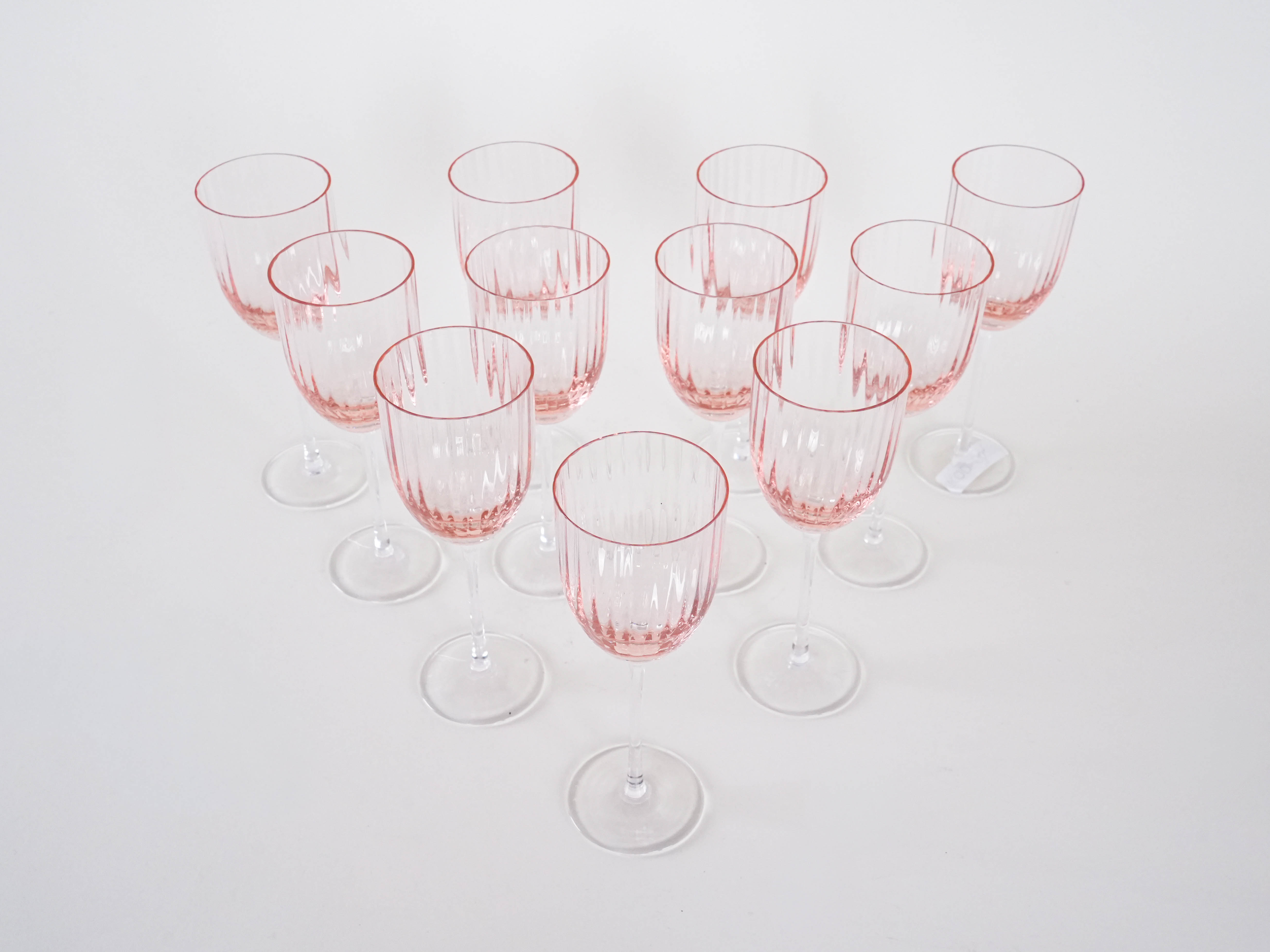 Wine glass set pink 1970s