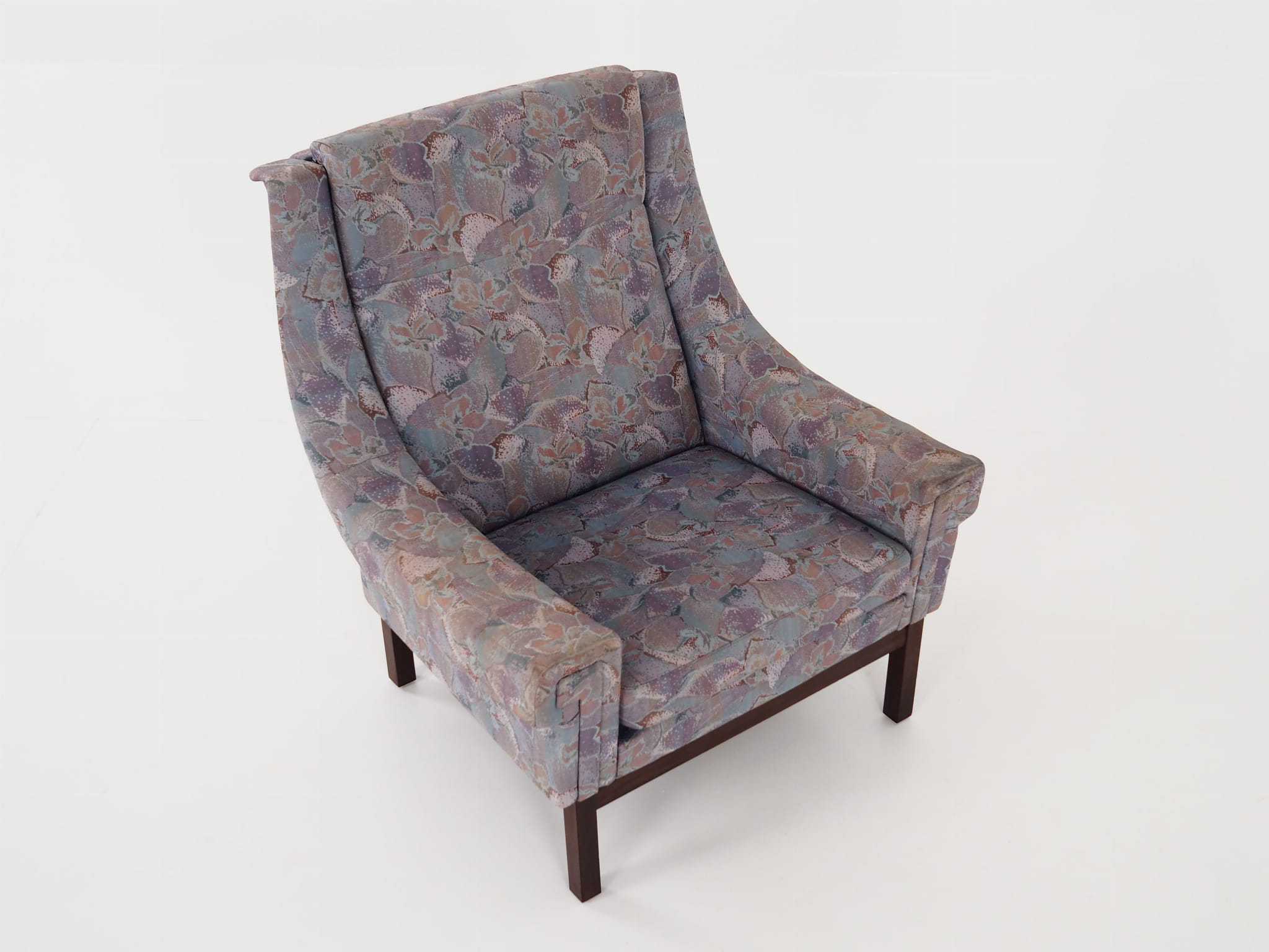 Vintage Sessel Buchenholz Textil Violett 1960er Jahre