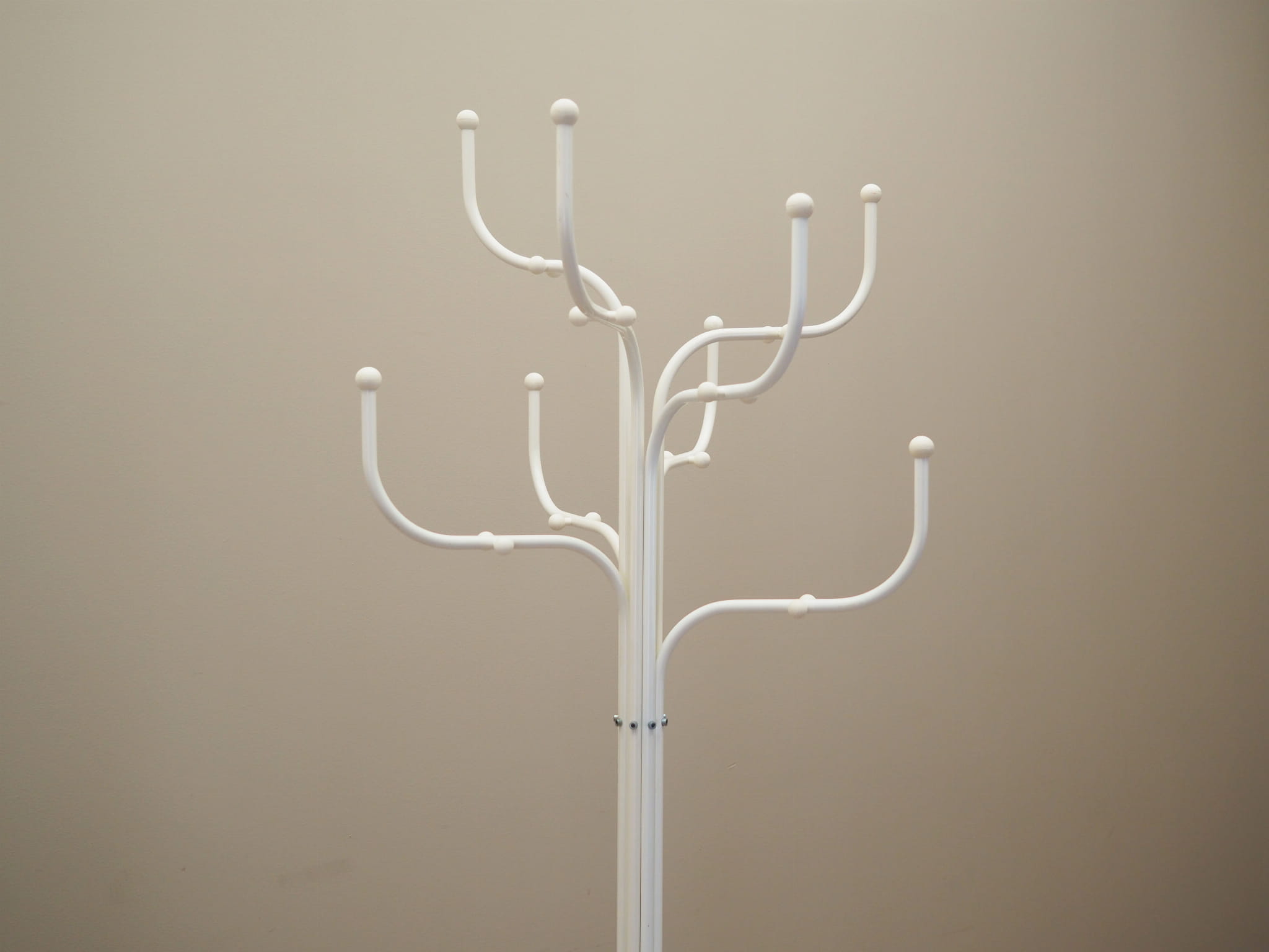 Vintage coat rack metal white 1970s