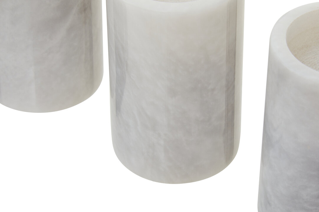 3x Salmo Tealight Holder Marble White