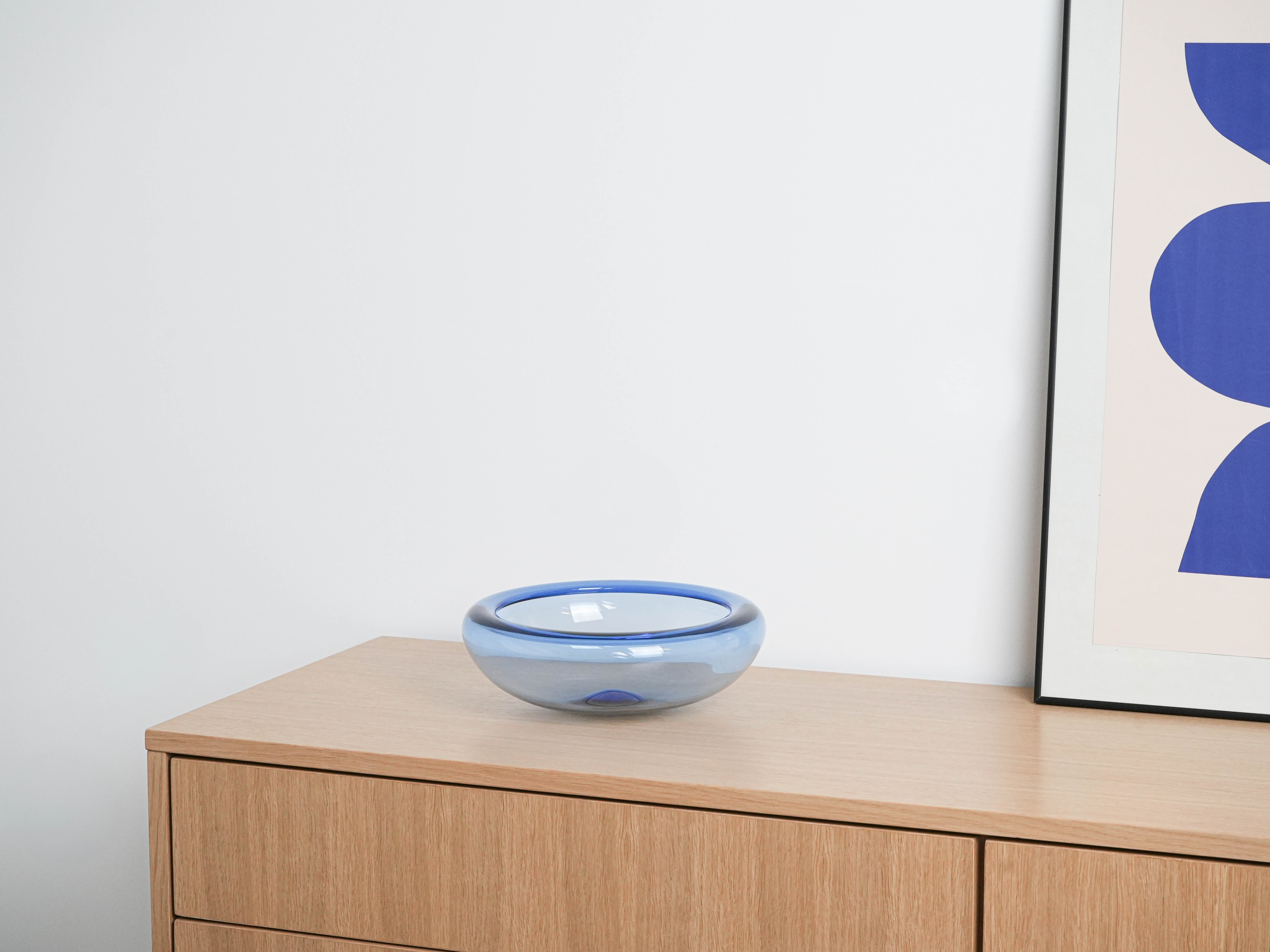 Blaue Glasschale 1960er Jahre