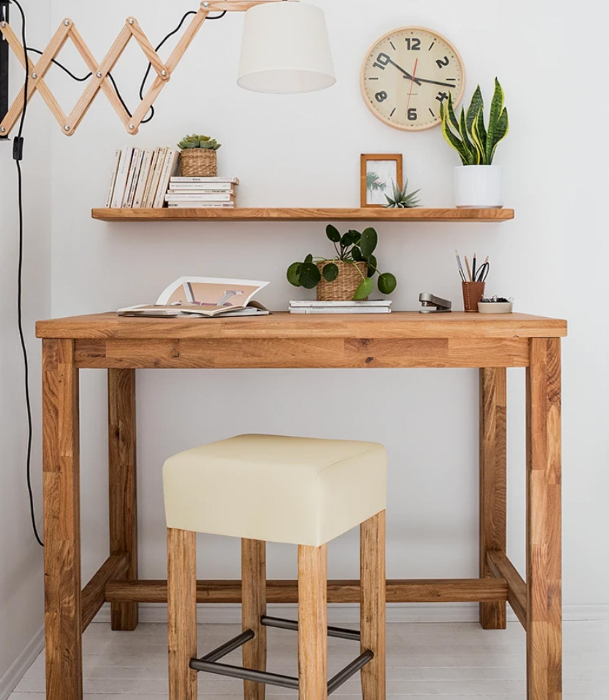 Barhocker Cremeweiß Akazie massiv