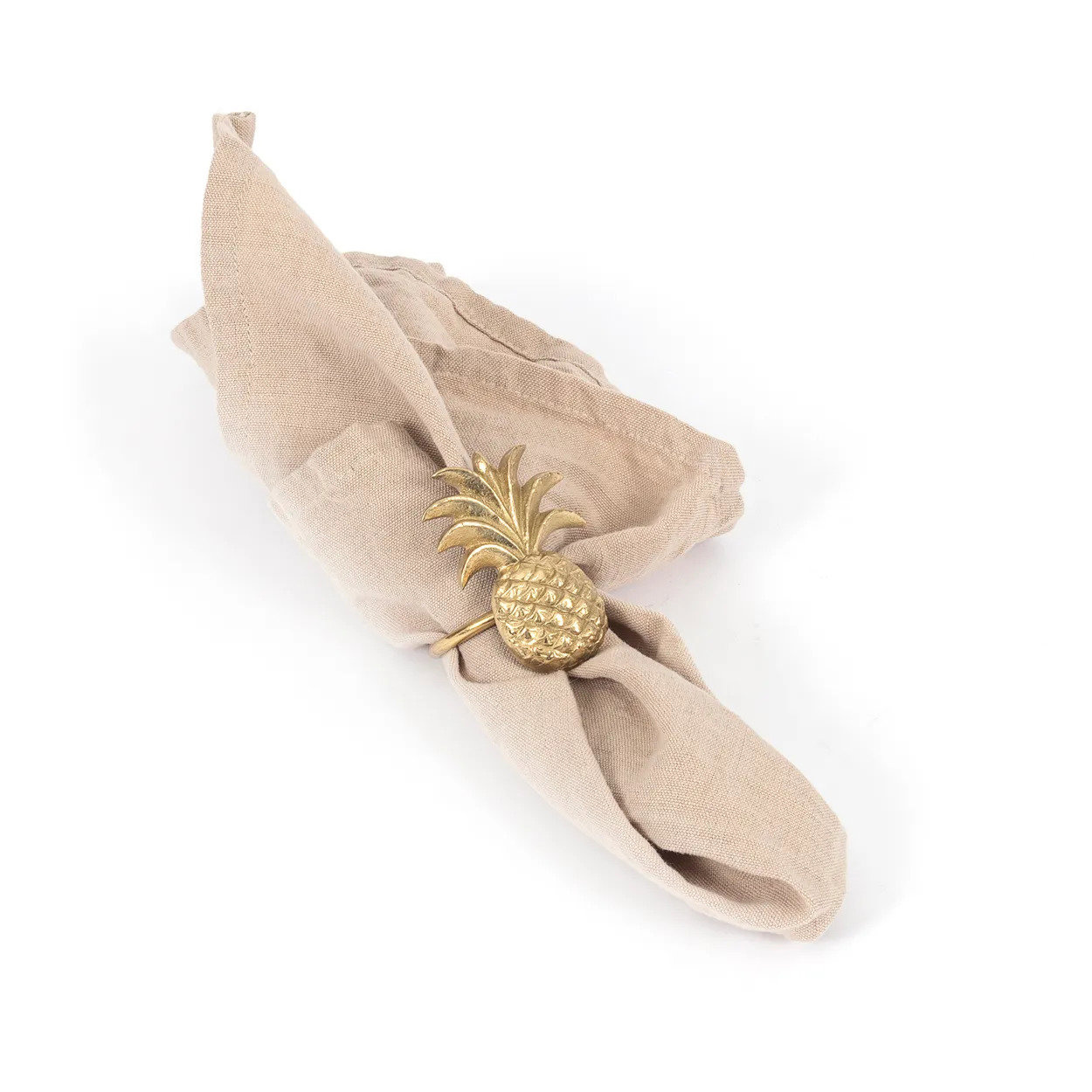 4x Serviette Leinen Beige