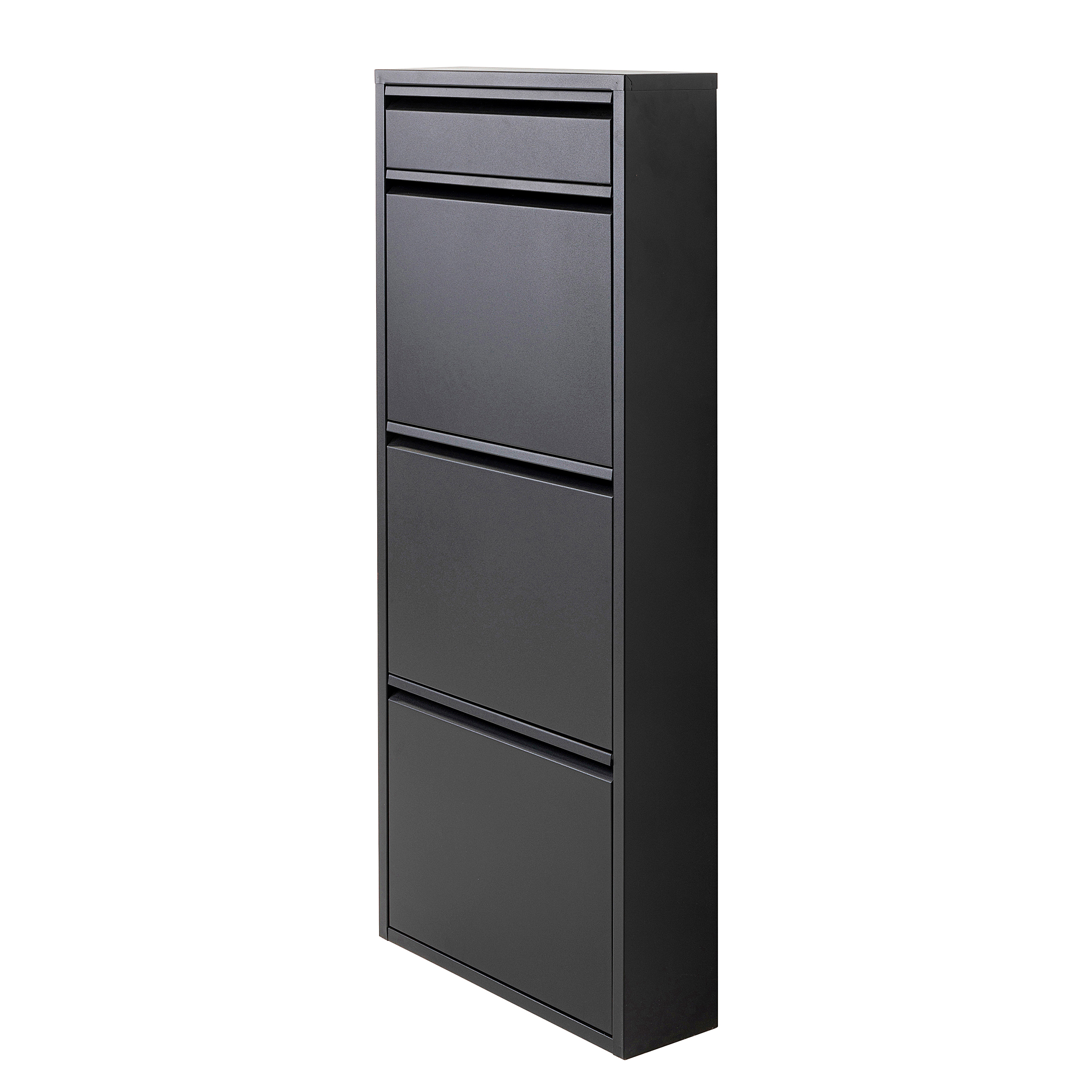 Shoe Cabinet Caruso Metal Black 115 cm