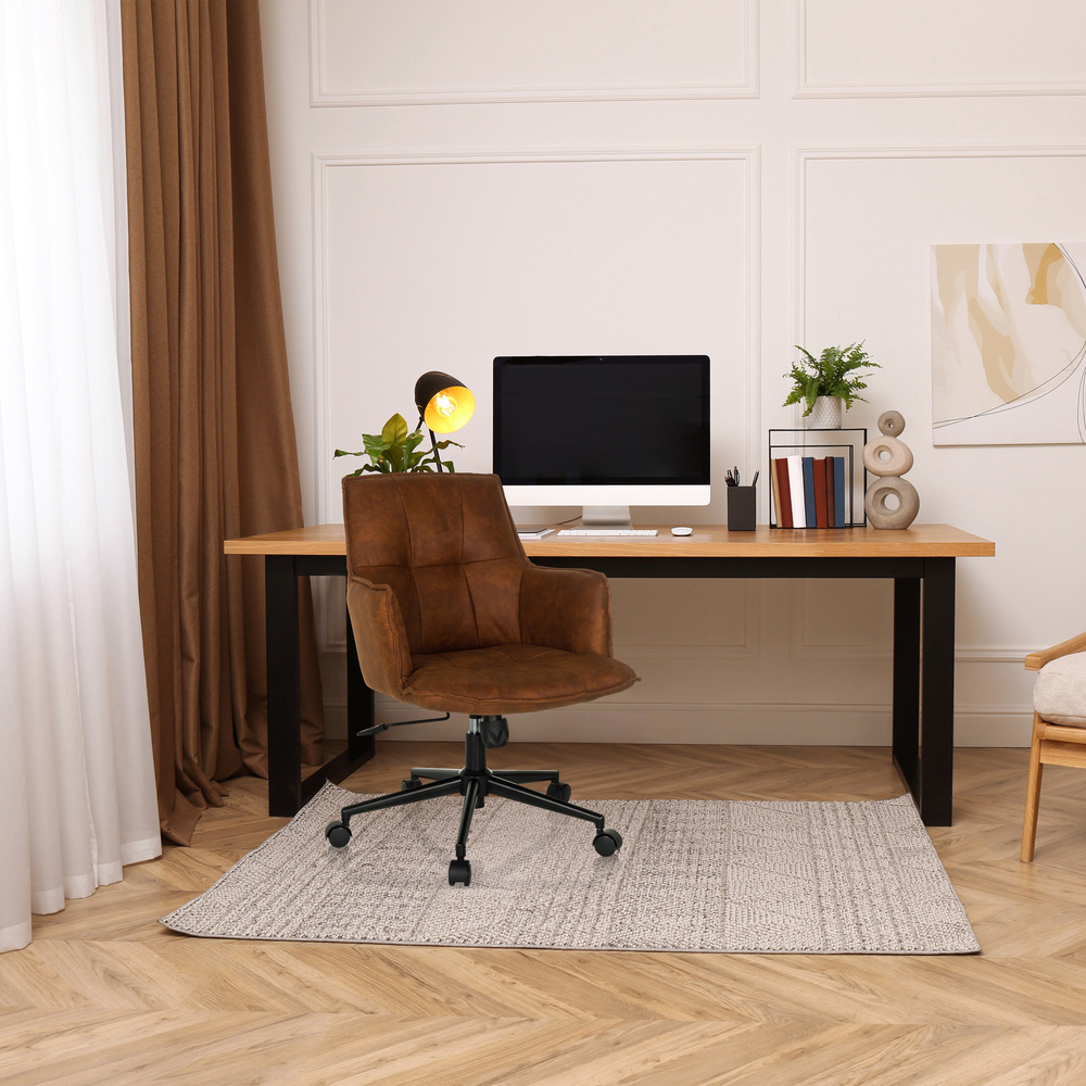 SOLAO LIFE  Office Chair Swivel Fabric Brown
