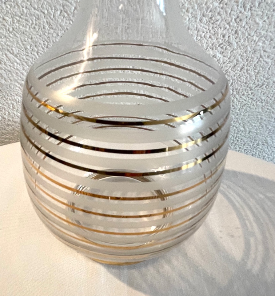 Beverage Set Glass Gold Striped