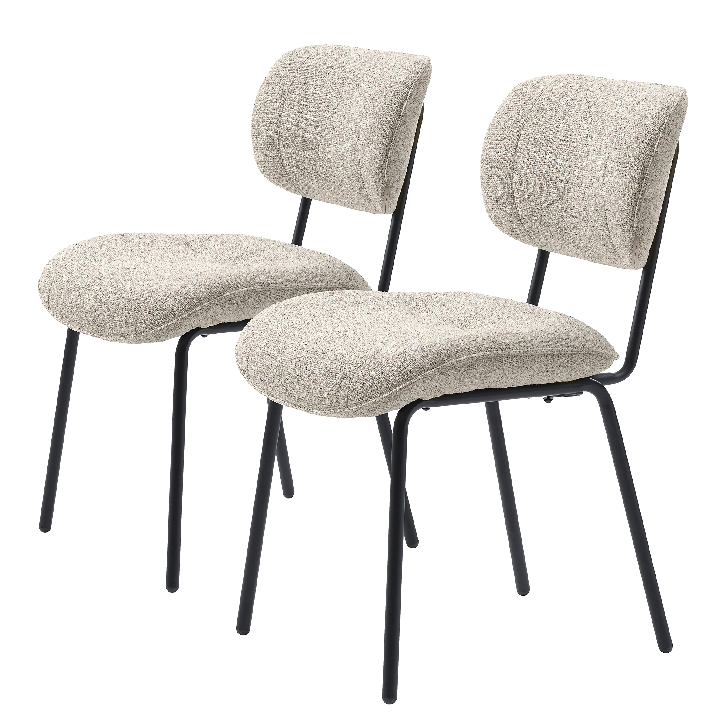 2x Esszimmerstuhl Ootann Polyester Stahl Creme