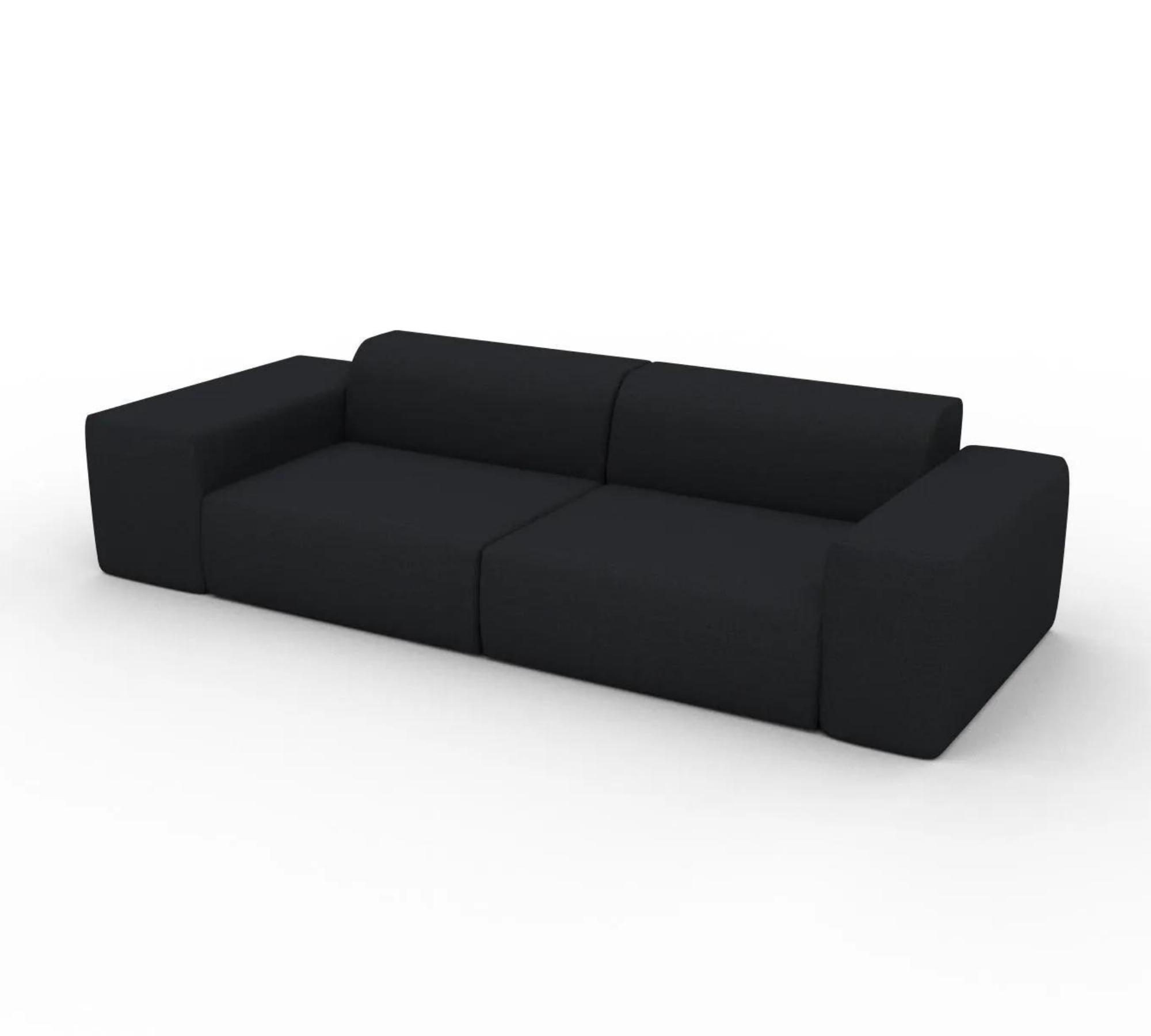 Pyllow 2-Sitzer Sofa Feingewebe Schwarz