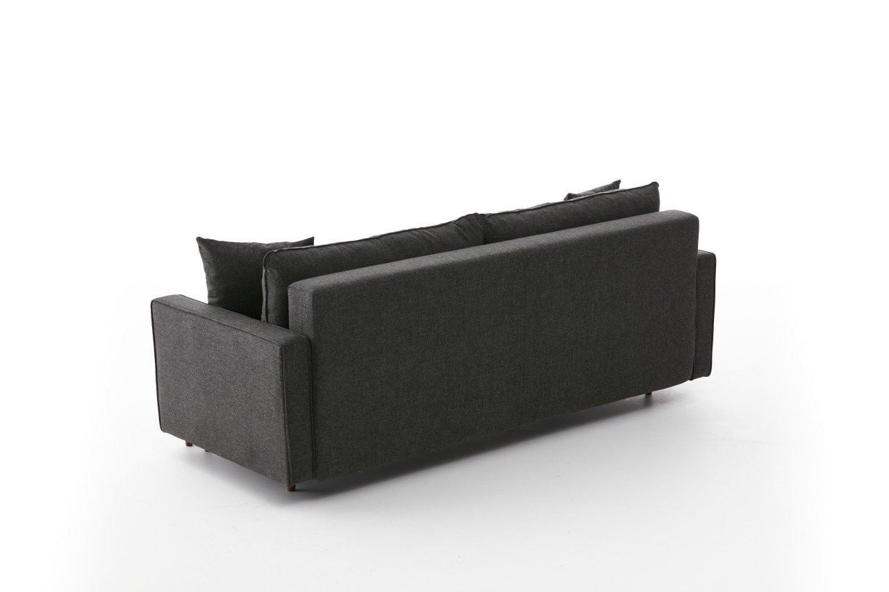 Schlafsofa 3-Sitzer Textil Anthrazit