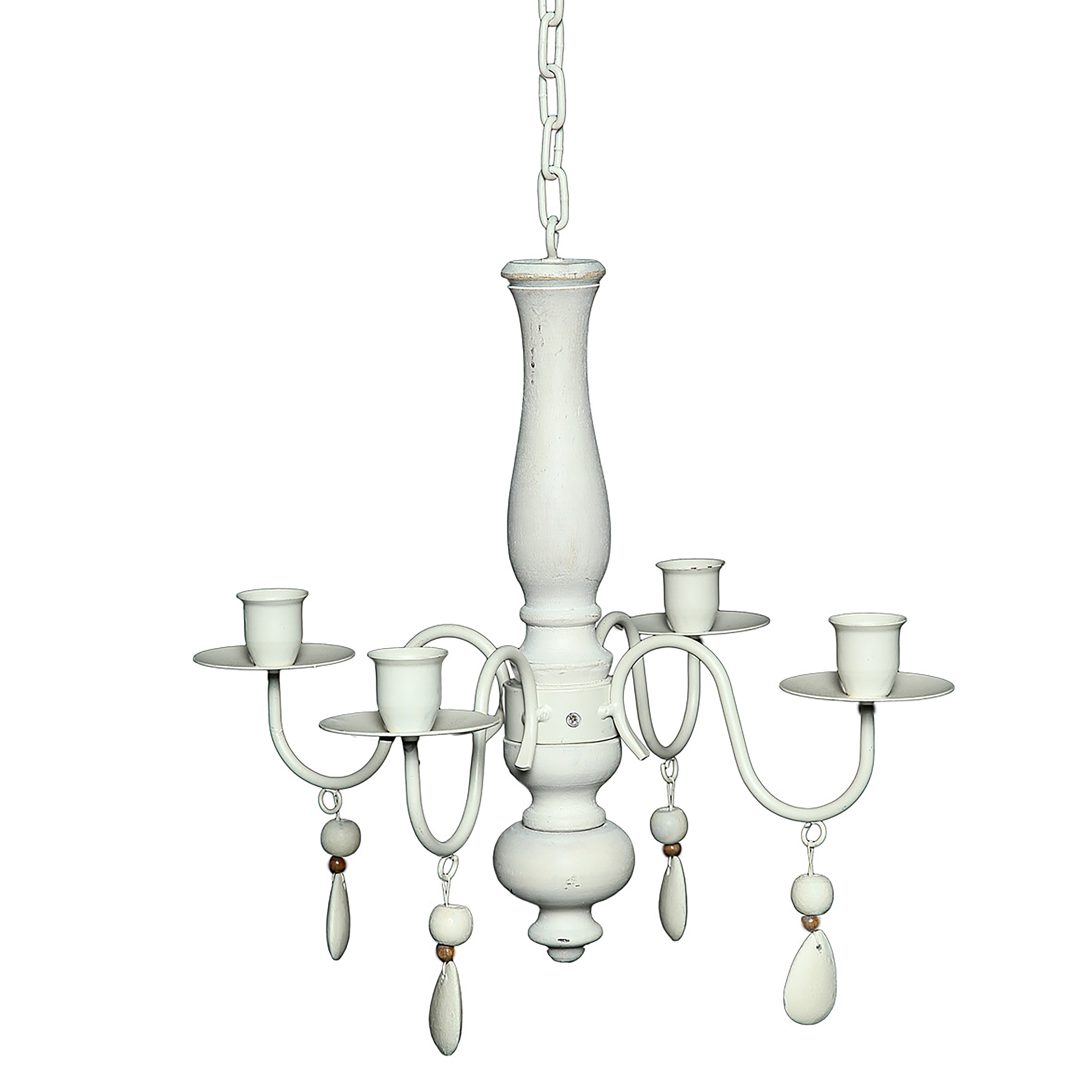 Romance Kerzenhalter Massivholz Tanne Weiß