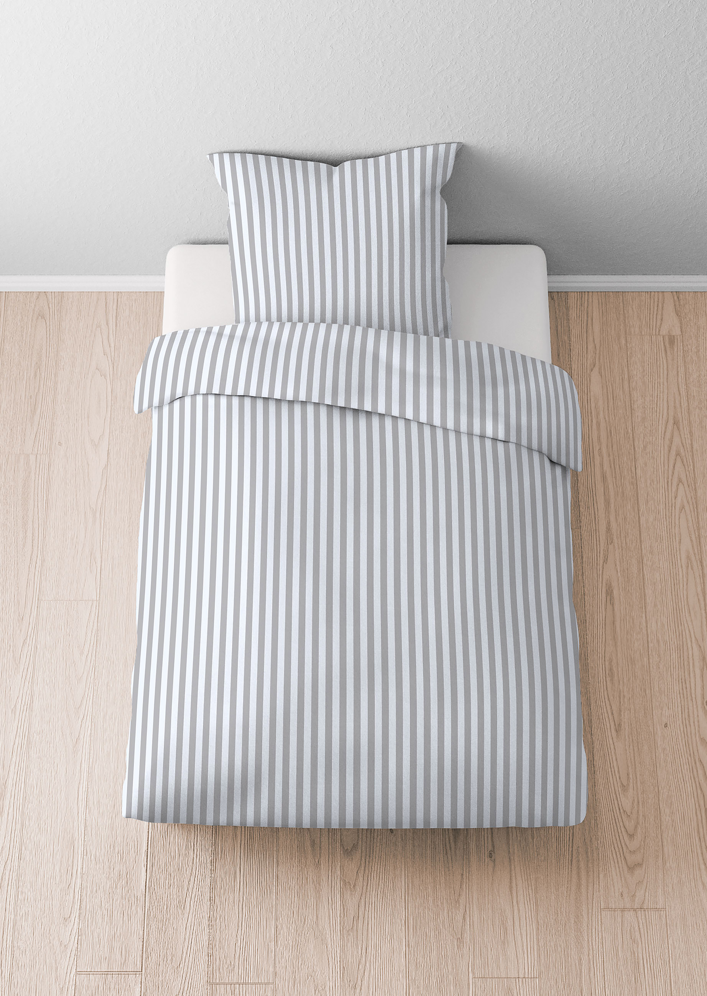 Jersey Bettwäsche Längsstreifen Baumwolle 155 x 220 + Kissen