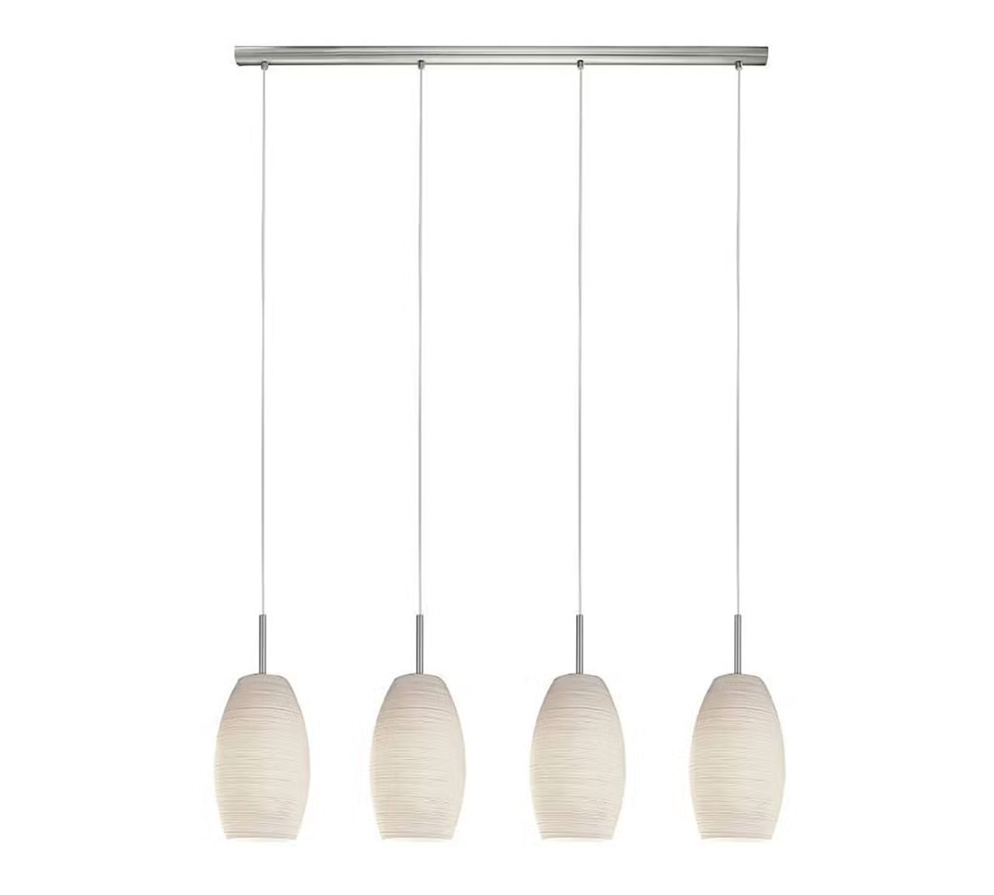 Pendant lamp 4-light Steel Glass White