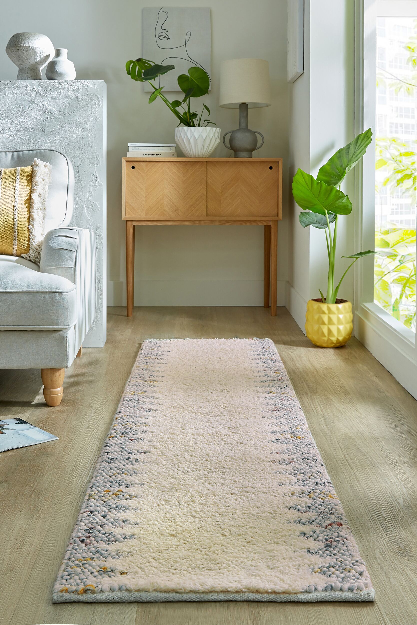 Minerals Border Teppich Beige 60x230cm