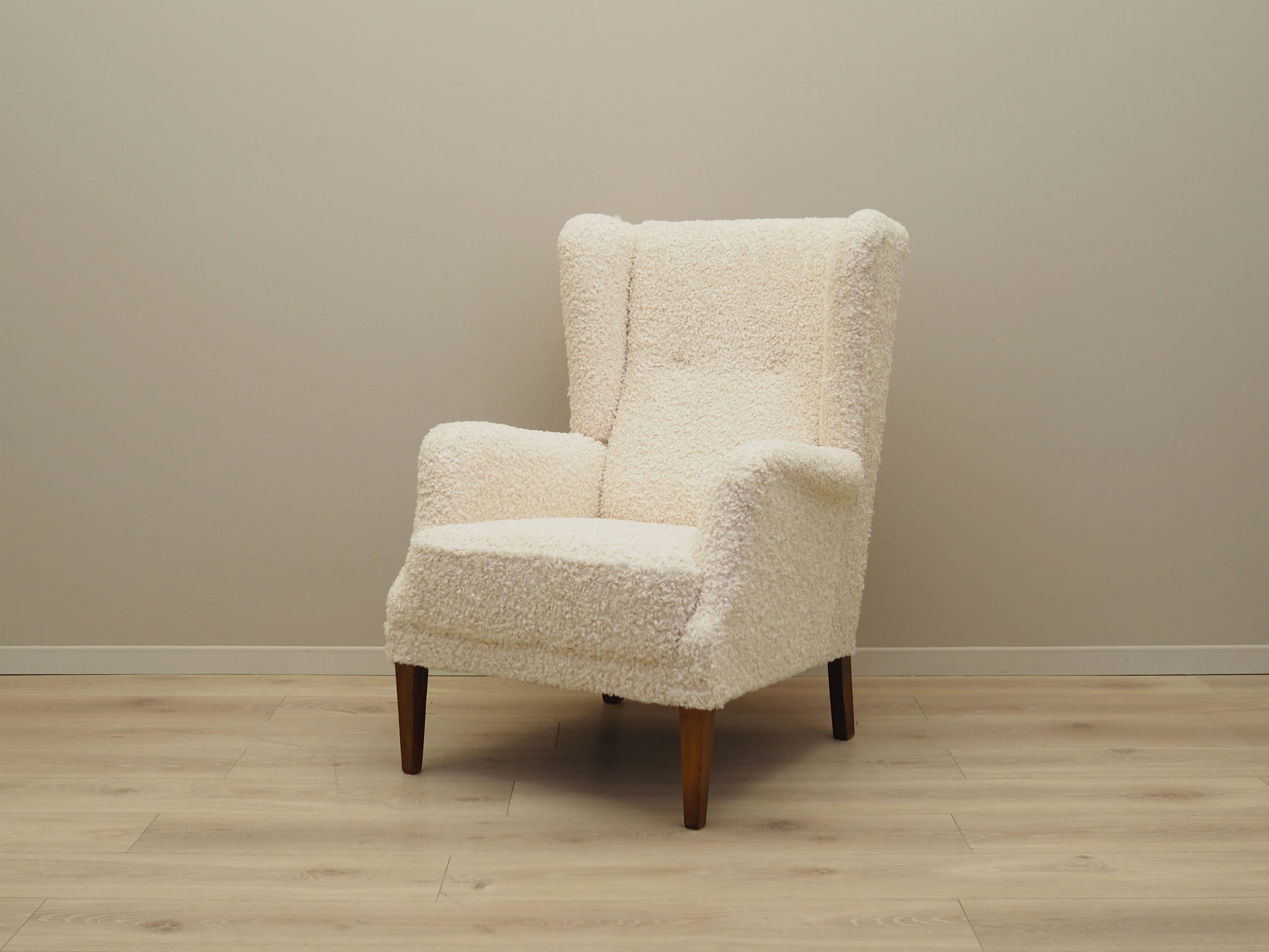 Armchair Textile Wood Cream 1960s