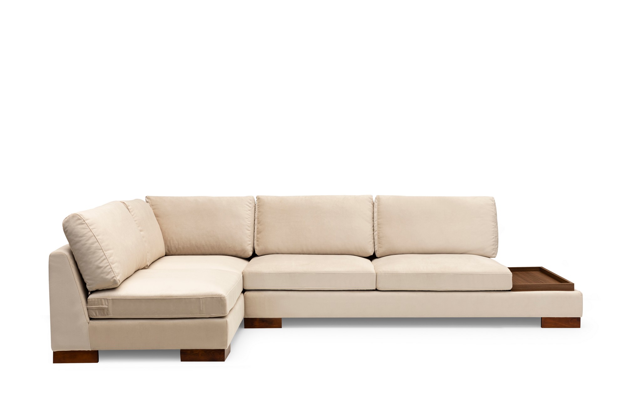 Tulip Ecksofa Links mit Hocker Beige