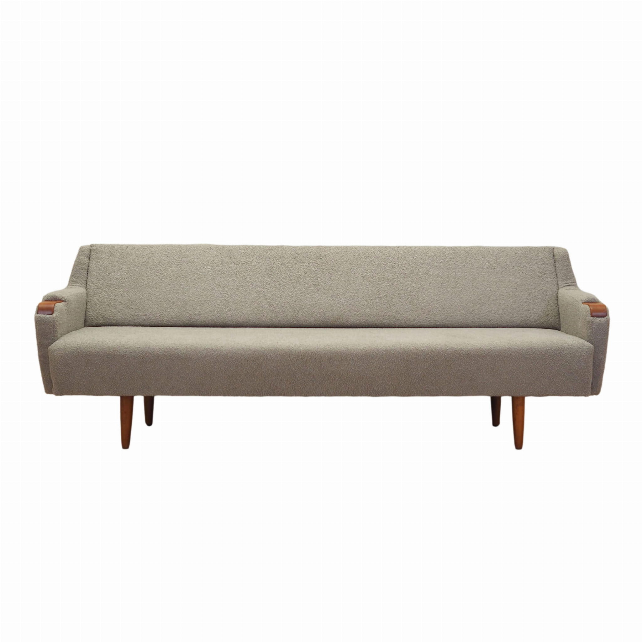 Divano Legno di teak Tessuto Anni '70 Grigio Anni