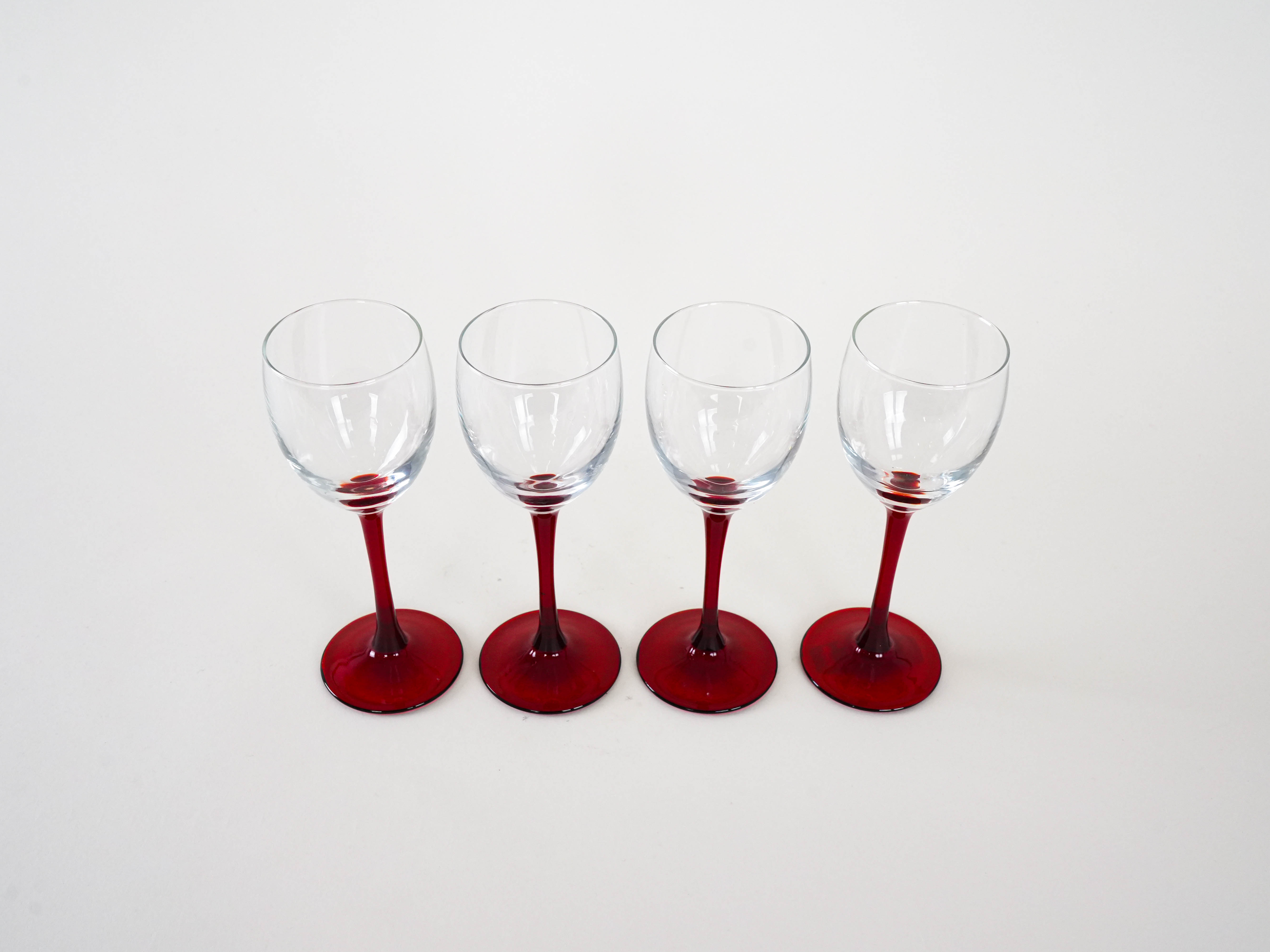 4x Weingläser Rot 