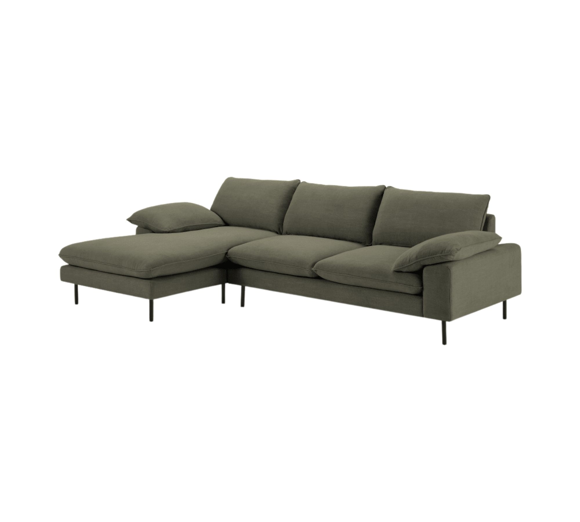 Fallyn Ecksofa Récamiere Links Zypressengrün