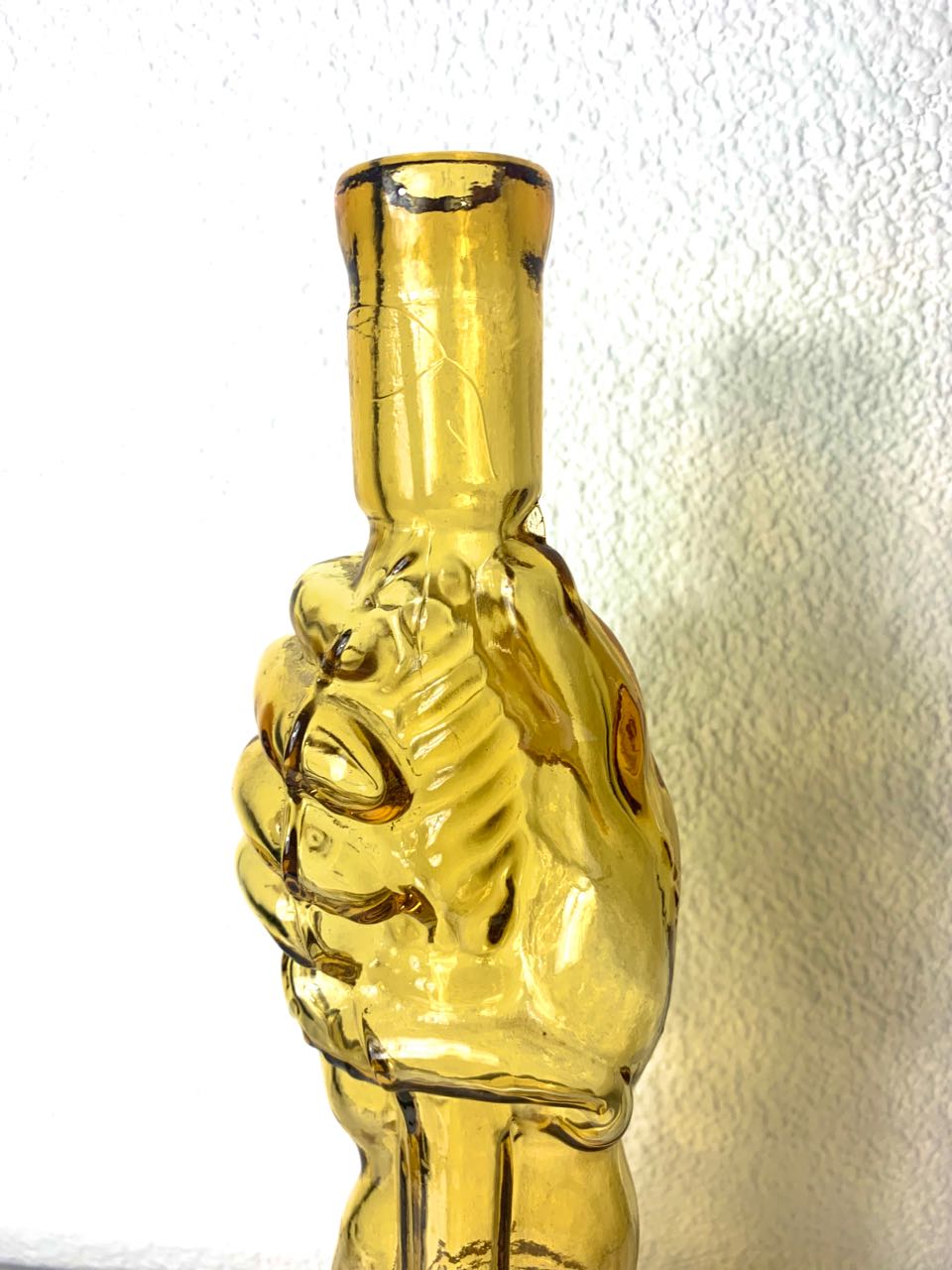 Vase 1950er Jahre Pressglas Gelb