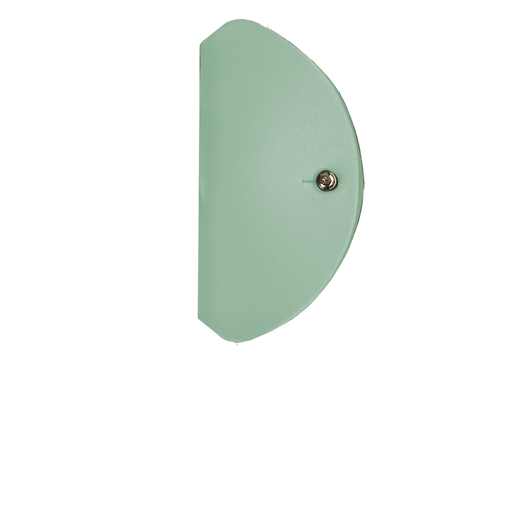 Custodia per cuffie 100% pelle riciclata menta