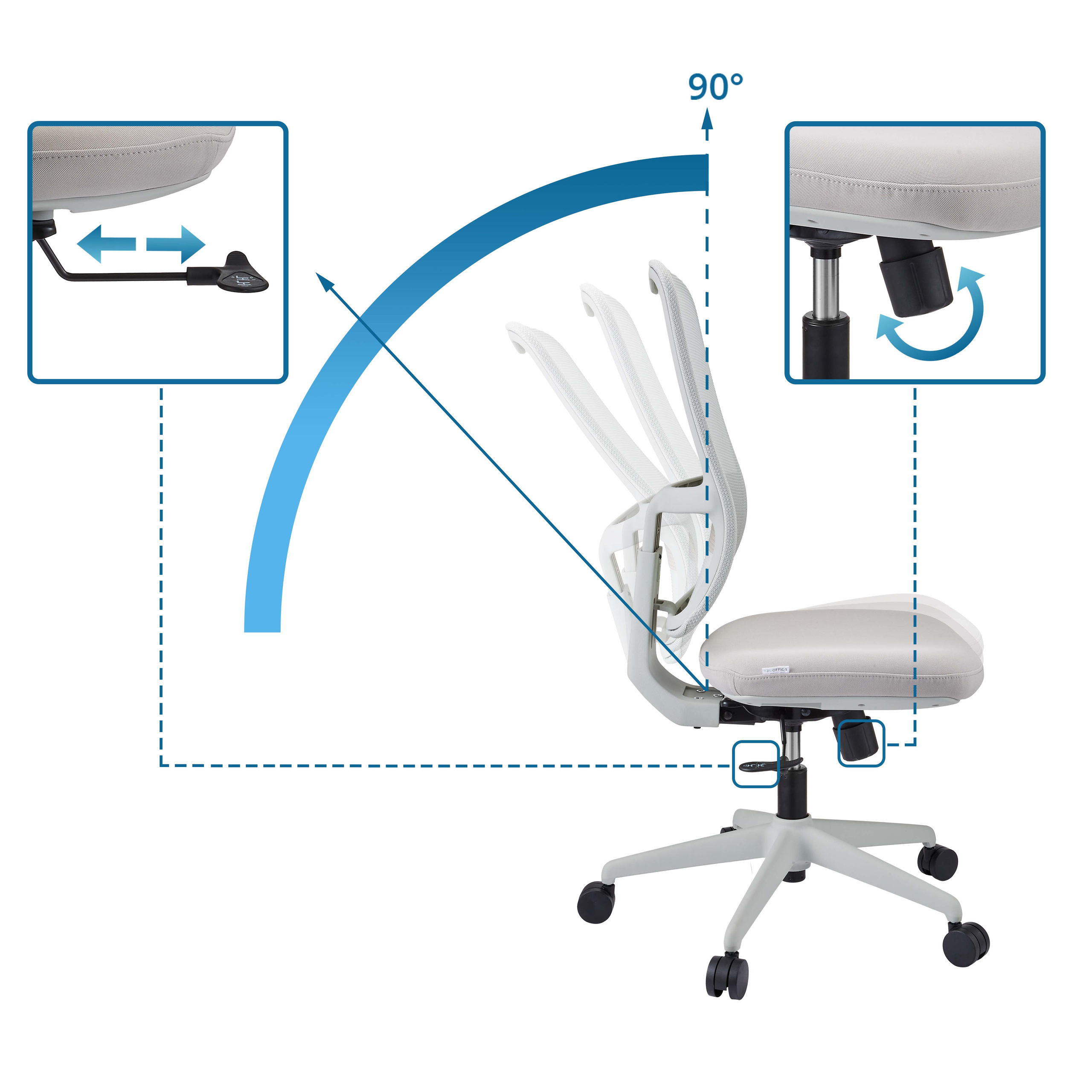 Minoro W Bürostuhl Netzstoff Weiß