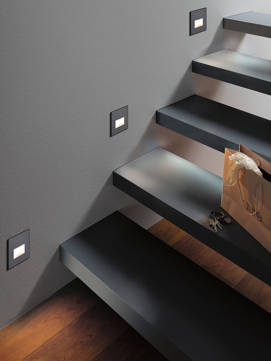 LED Recessed Light Edge Quadro Plastic Black