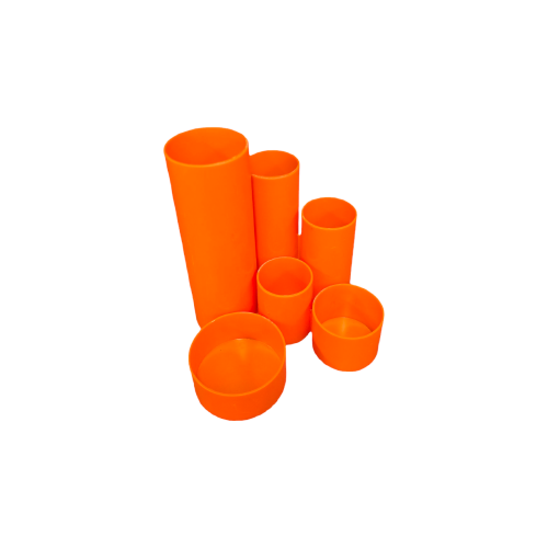 Vintage Stiftebox Kunststoff Orange