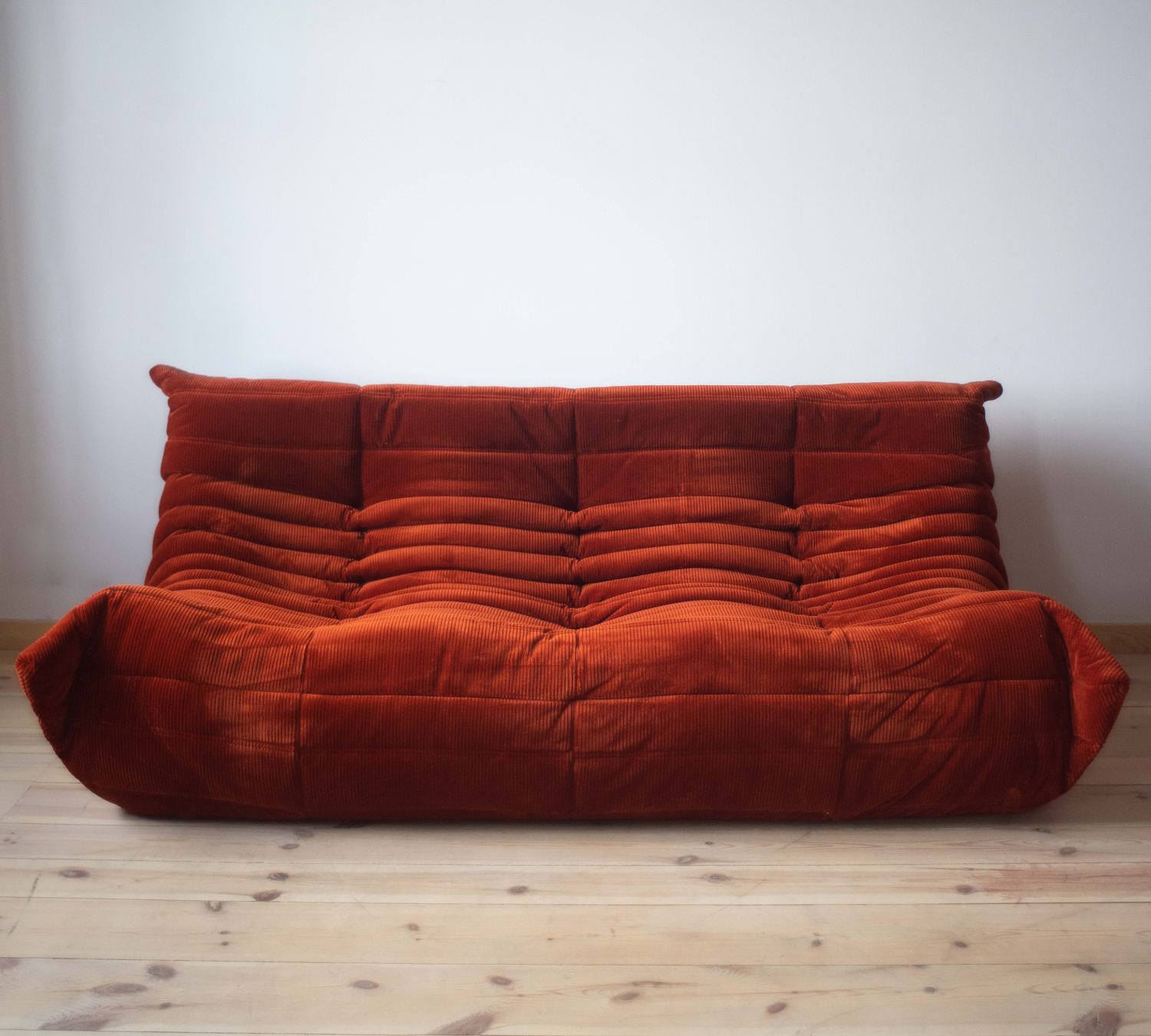 Togo Sofa 3-Sitzer Cord Bernsteinorange