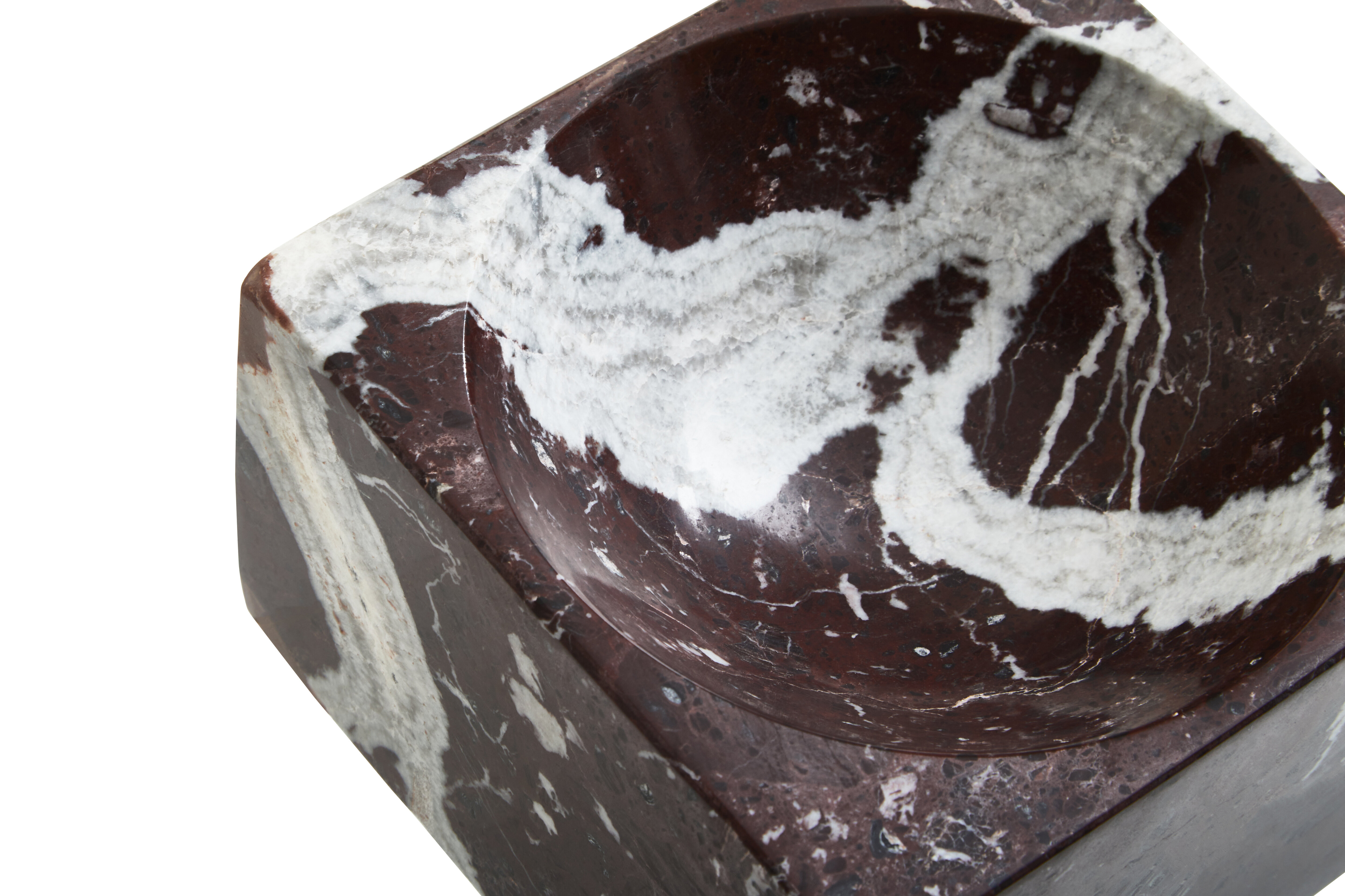 Salmo Square Red Marble Bowl
