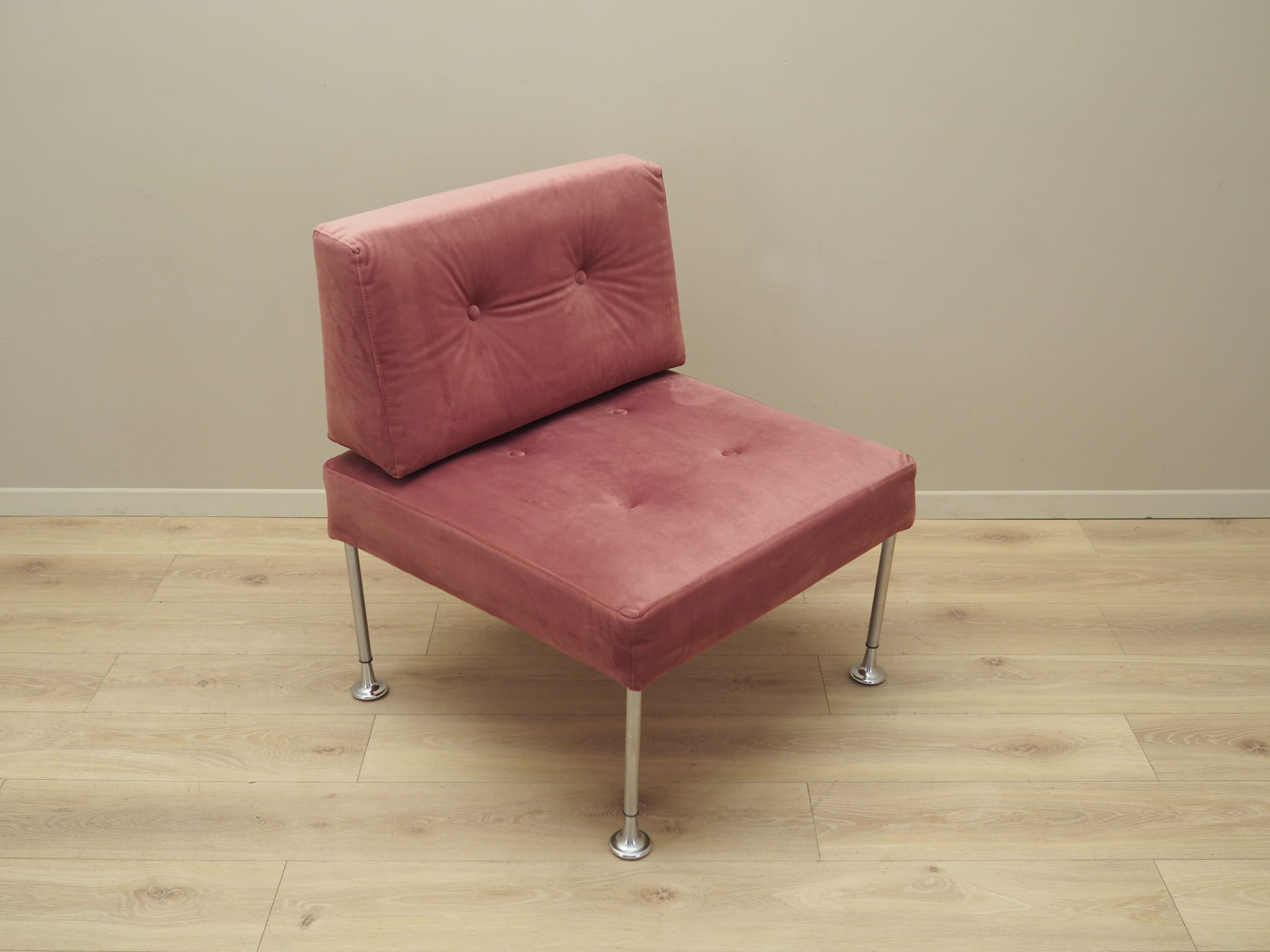 Vintage Sessel Samt Metall Rosa 1960er Jahre