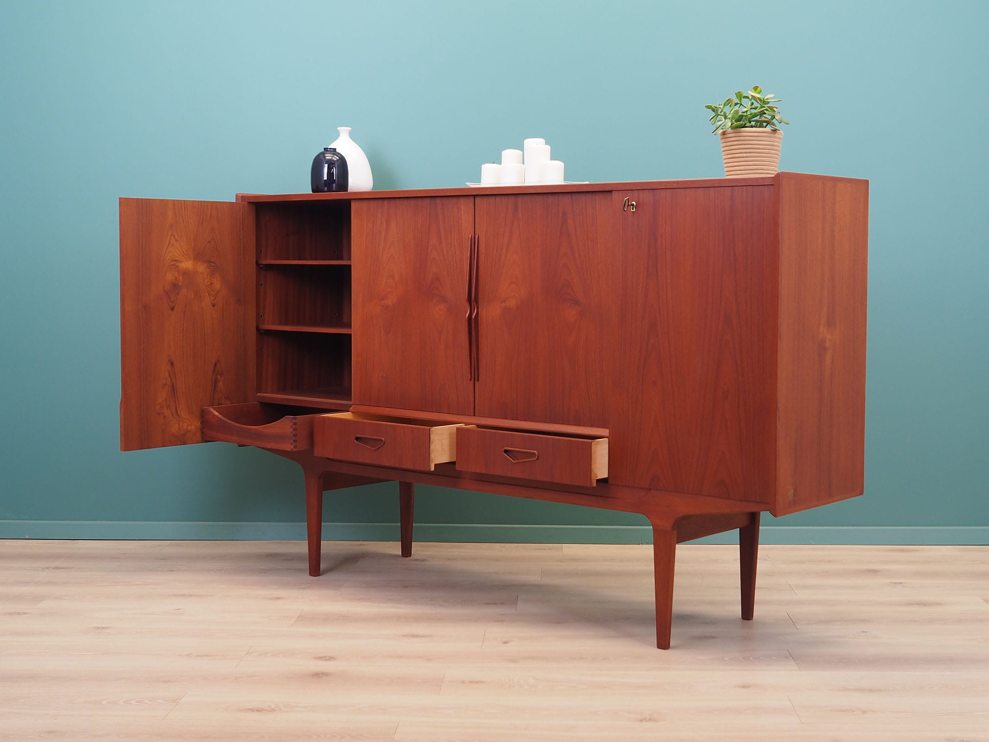 Vintage Sideboard Wood Brown 1960s