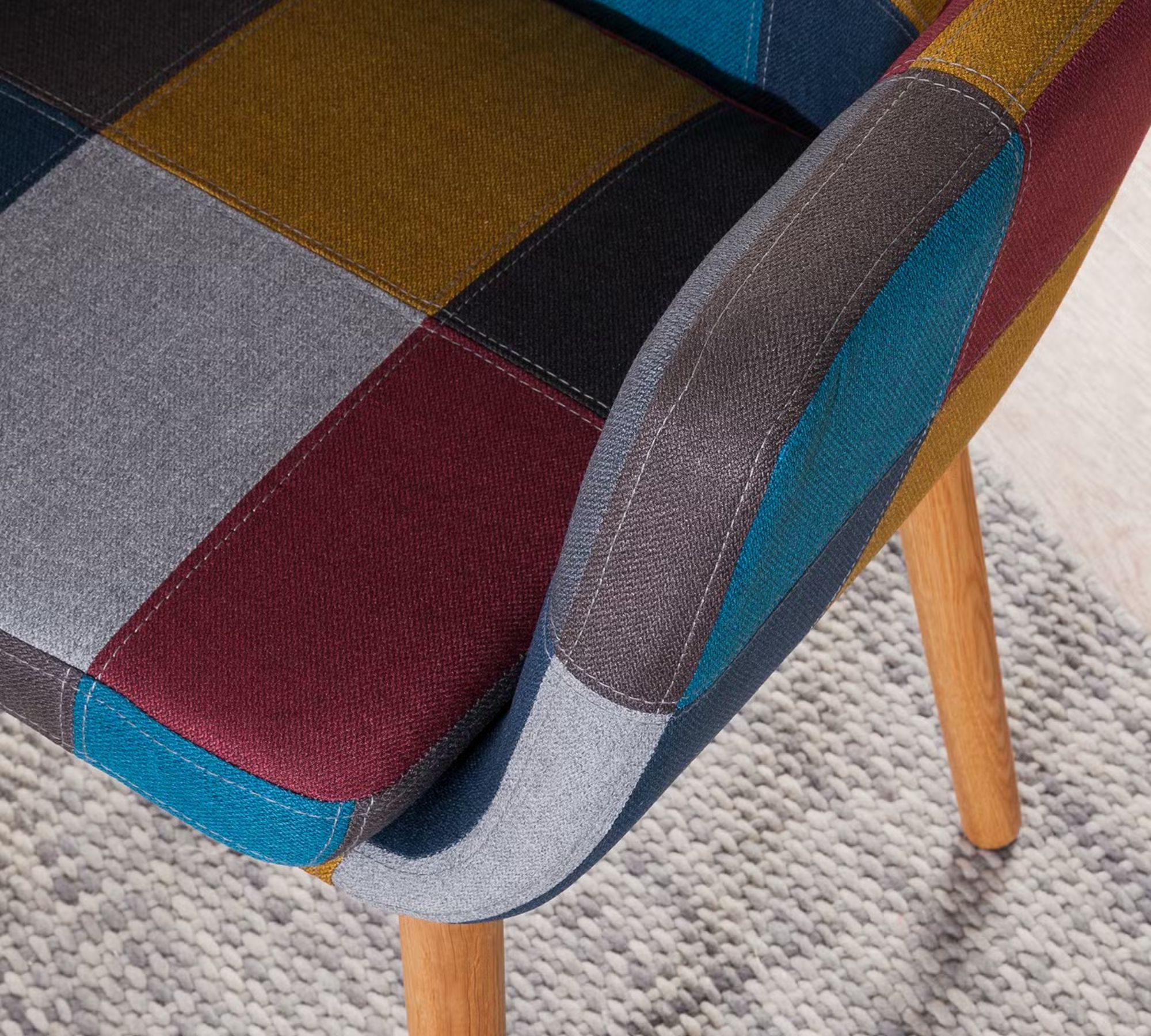 Armchair Webbing Patchwork Multicolor