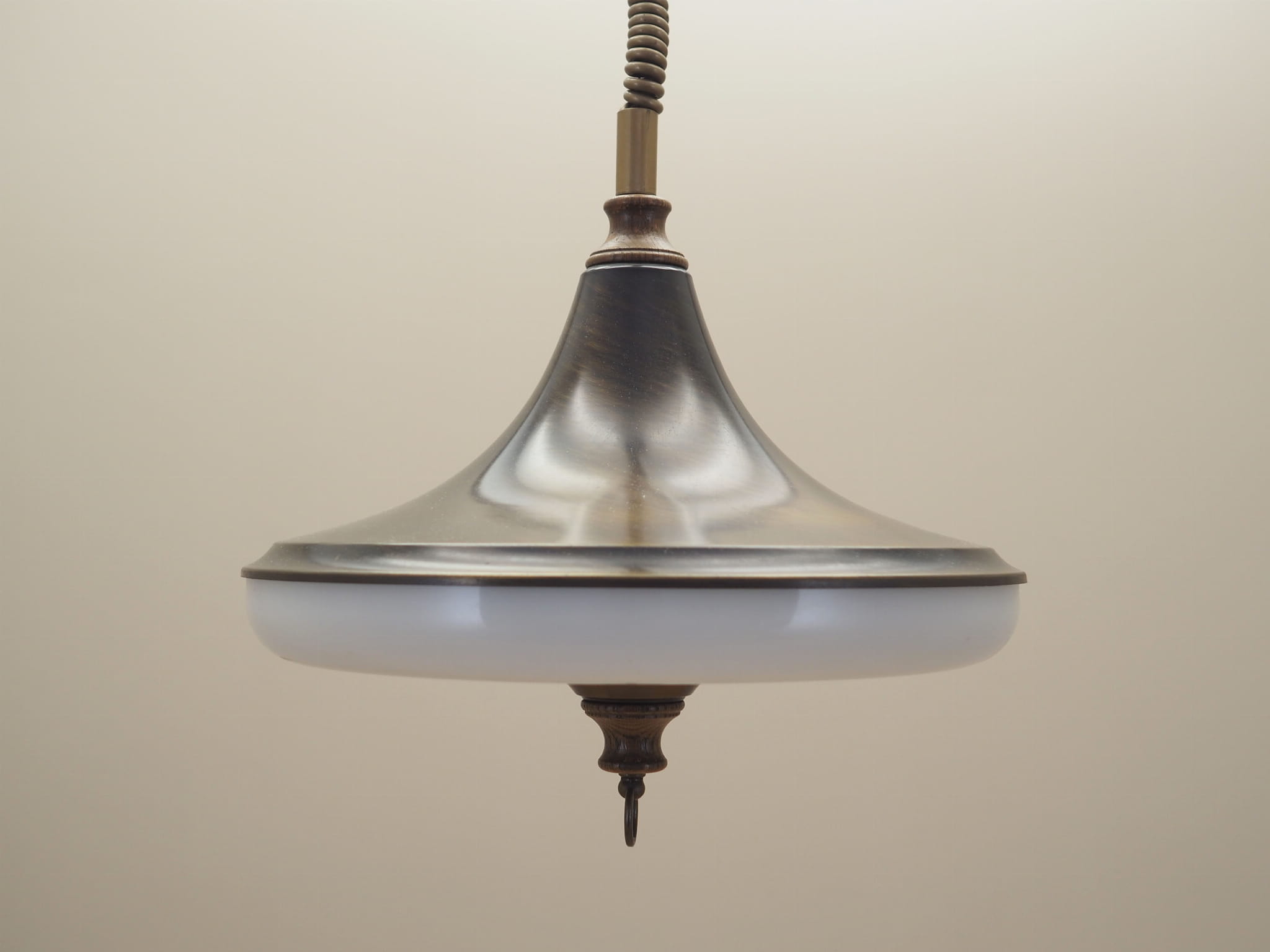 Vintage Pendant Lamp Metal Plastic White 1980s