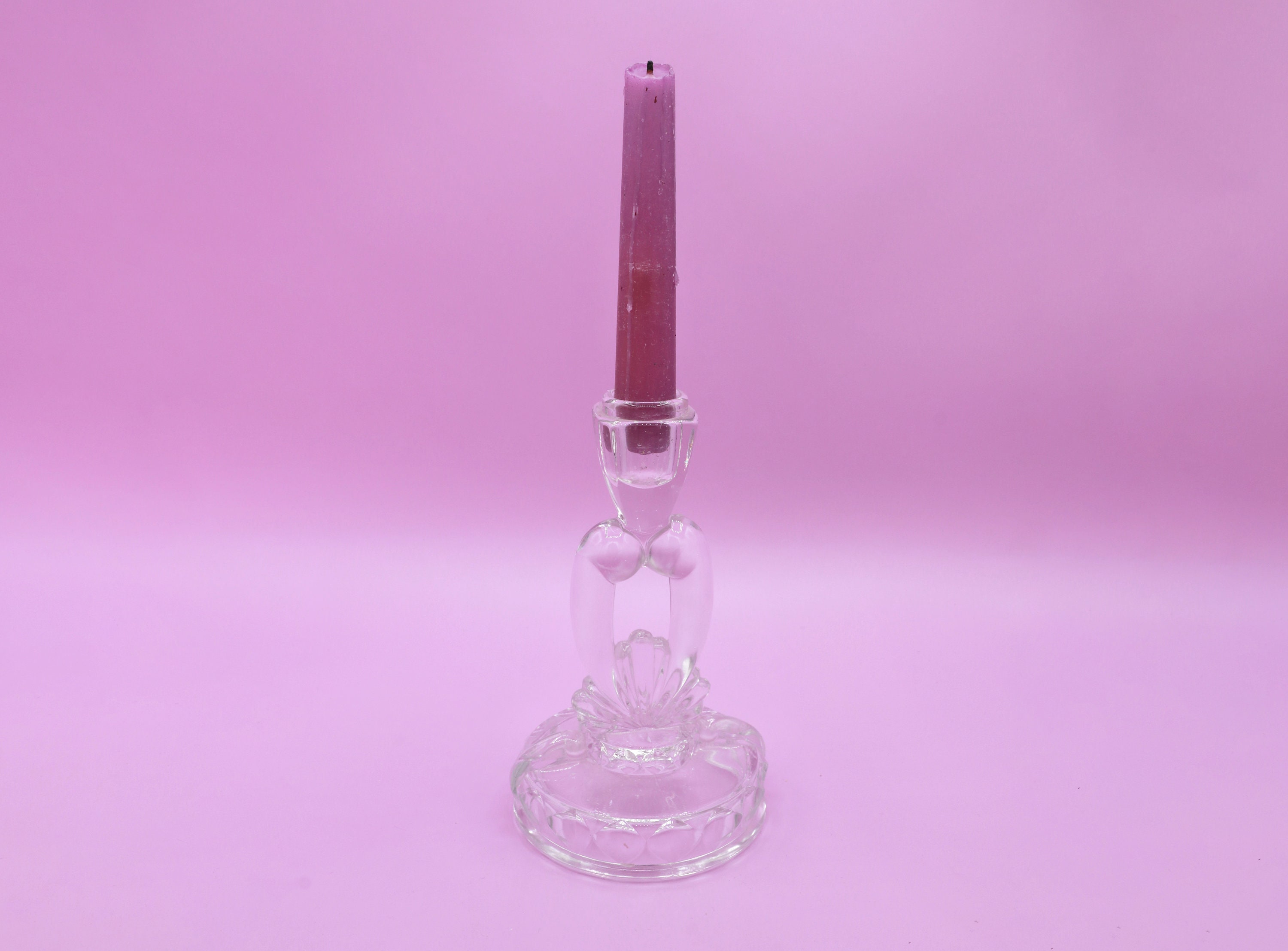 Vintage Kerzenleuchter Glas 1980er Jahre