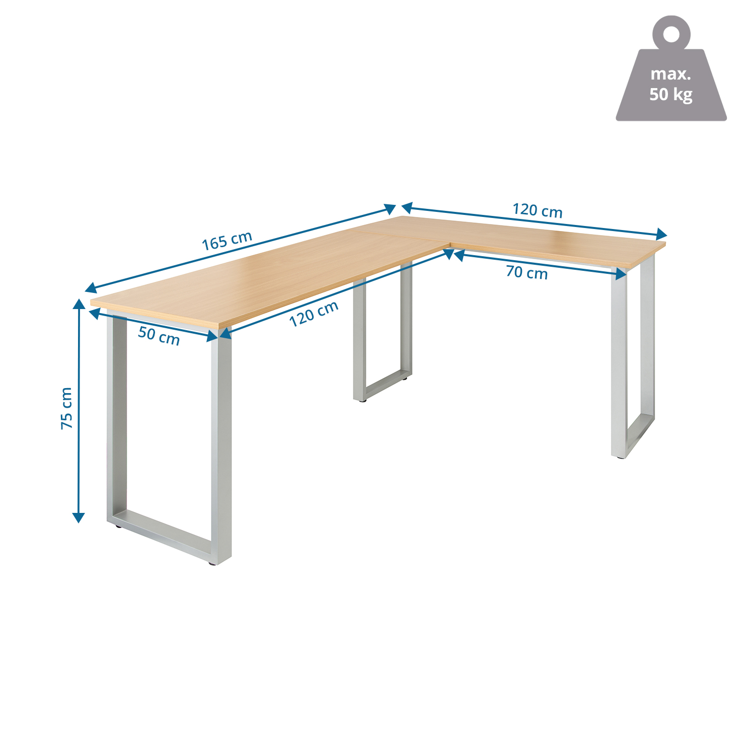 Workspace Basic I  Eckschreibtisch Holz Natur