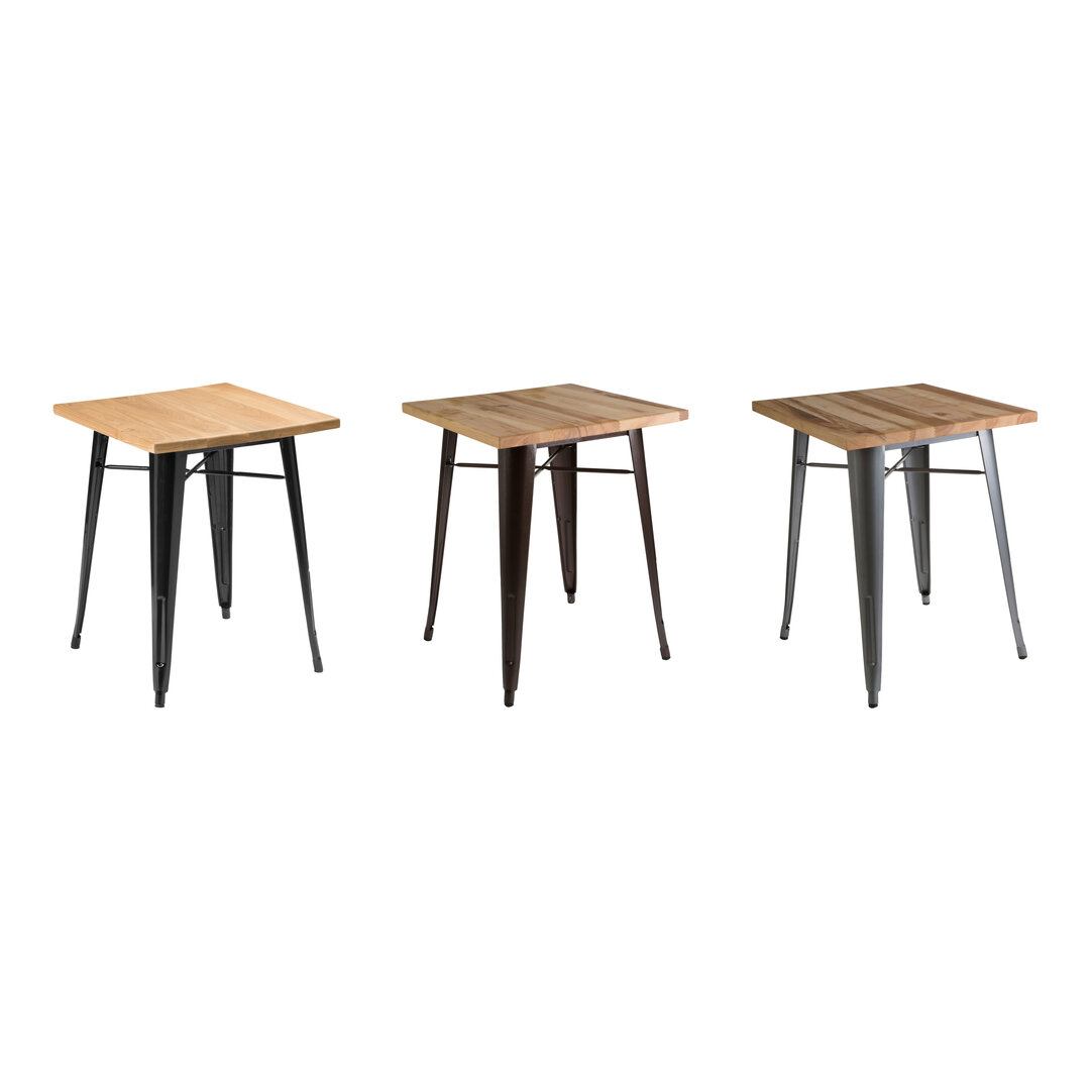 Aldgate Silbertisch in pulverbeschichtetem Metall und Holz
