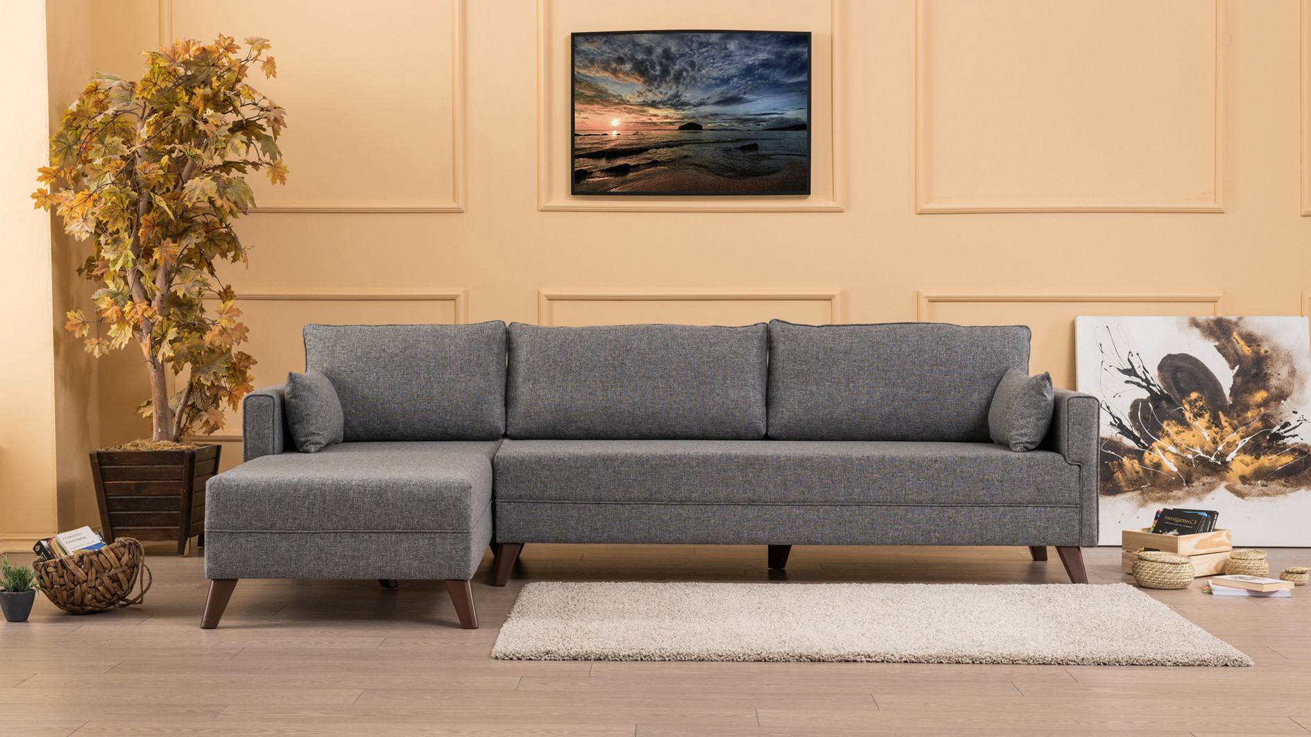 Sofa Chaise Longue Left Grey