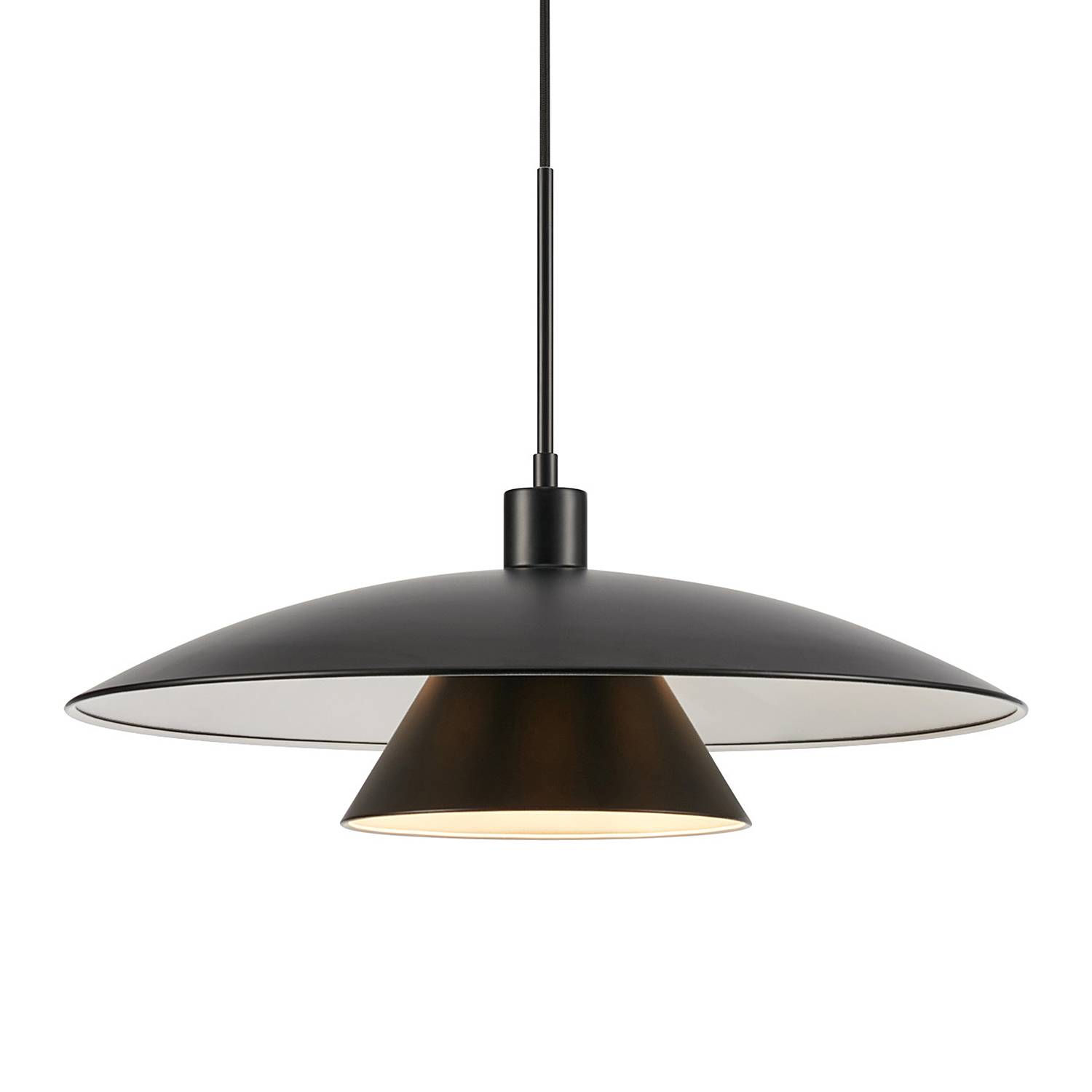 1-Flame Pendant Lamp Millinge Iron Black