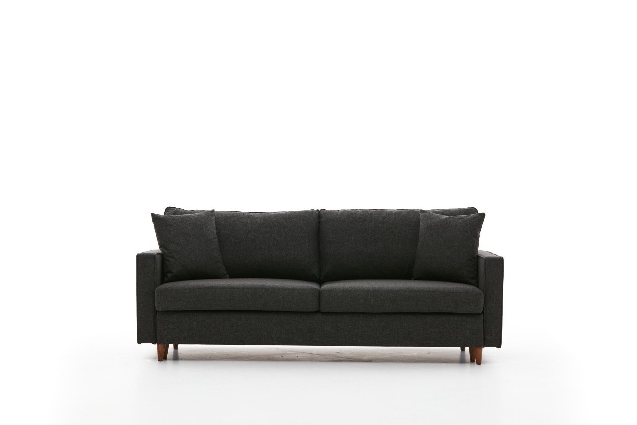 Schlafsofa 3-Sitzer Textil Anthrazit