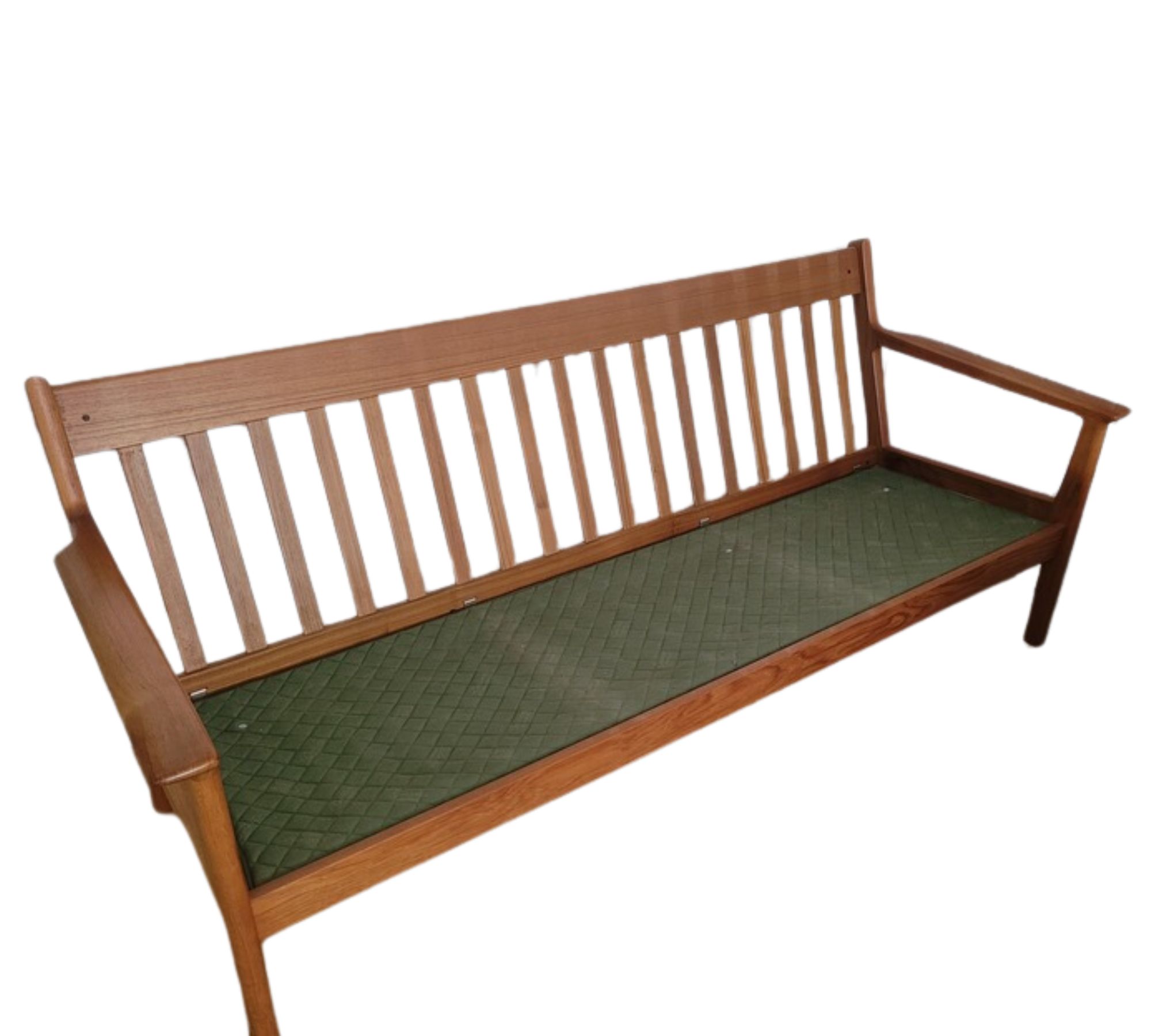 Vintage Sofa Hans J. Wegner Holz Baumwolle Braun 60er Jahre