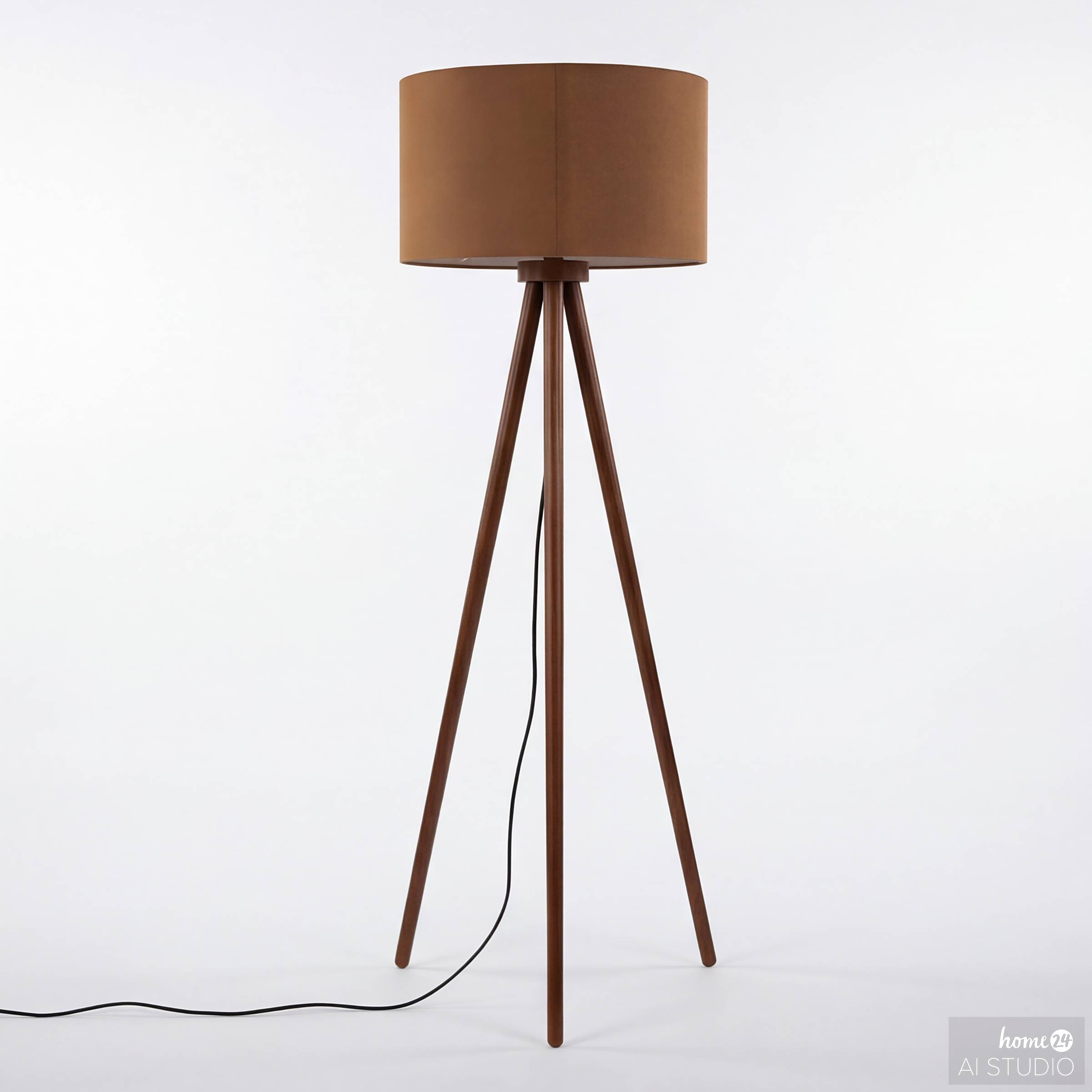 Floor lamp Lunix 1-light Solid Pine Terry Taupe