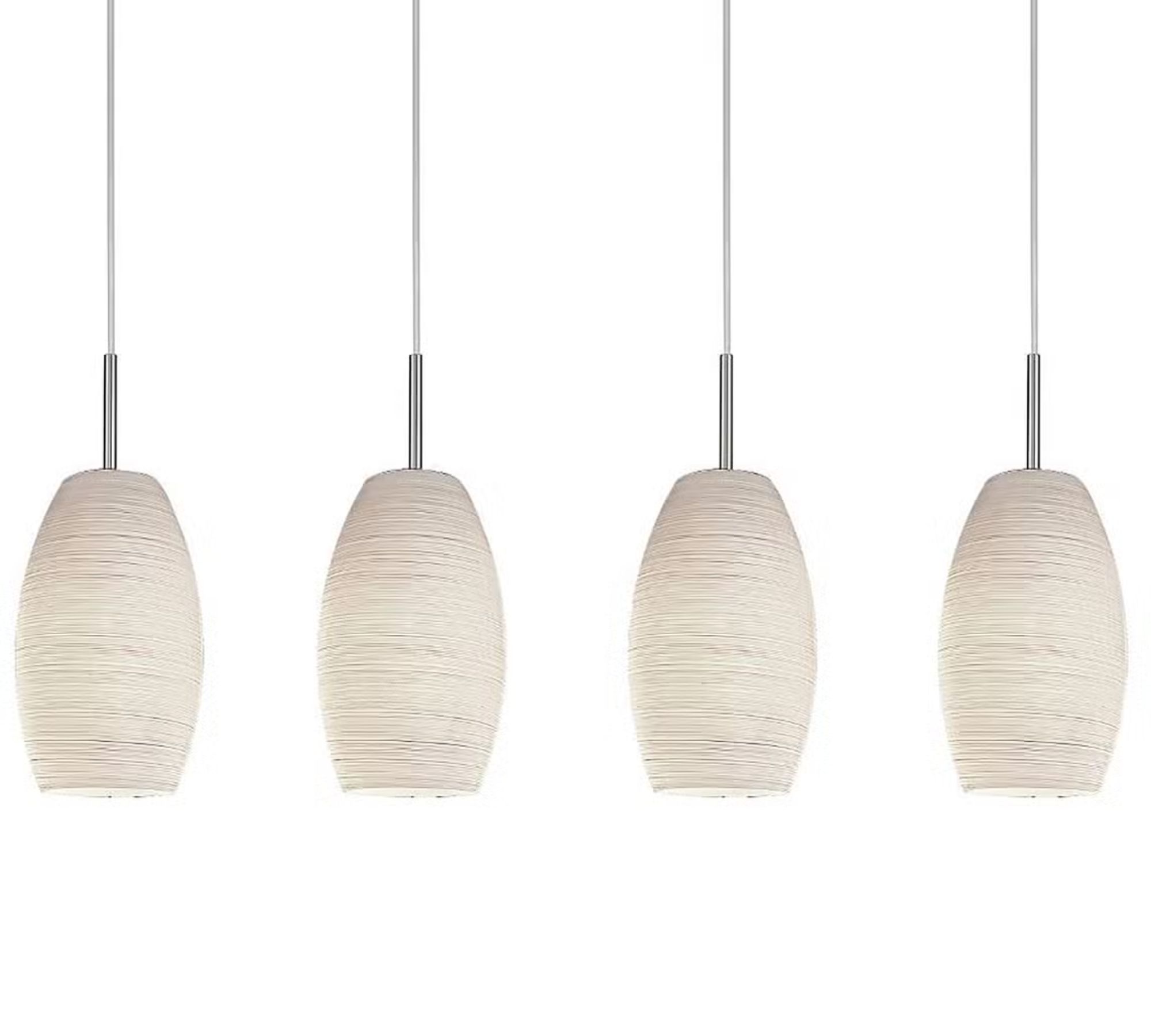 Pendant lamp 4-light Steel Glass White