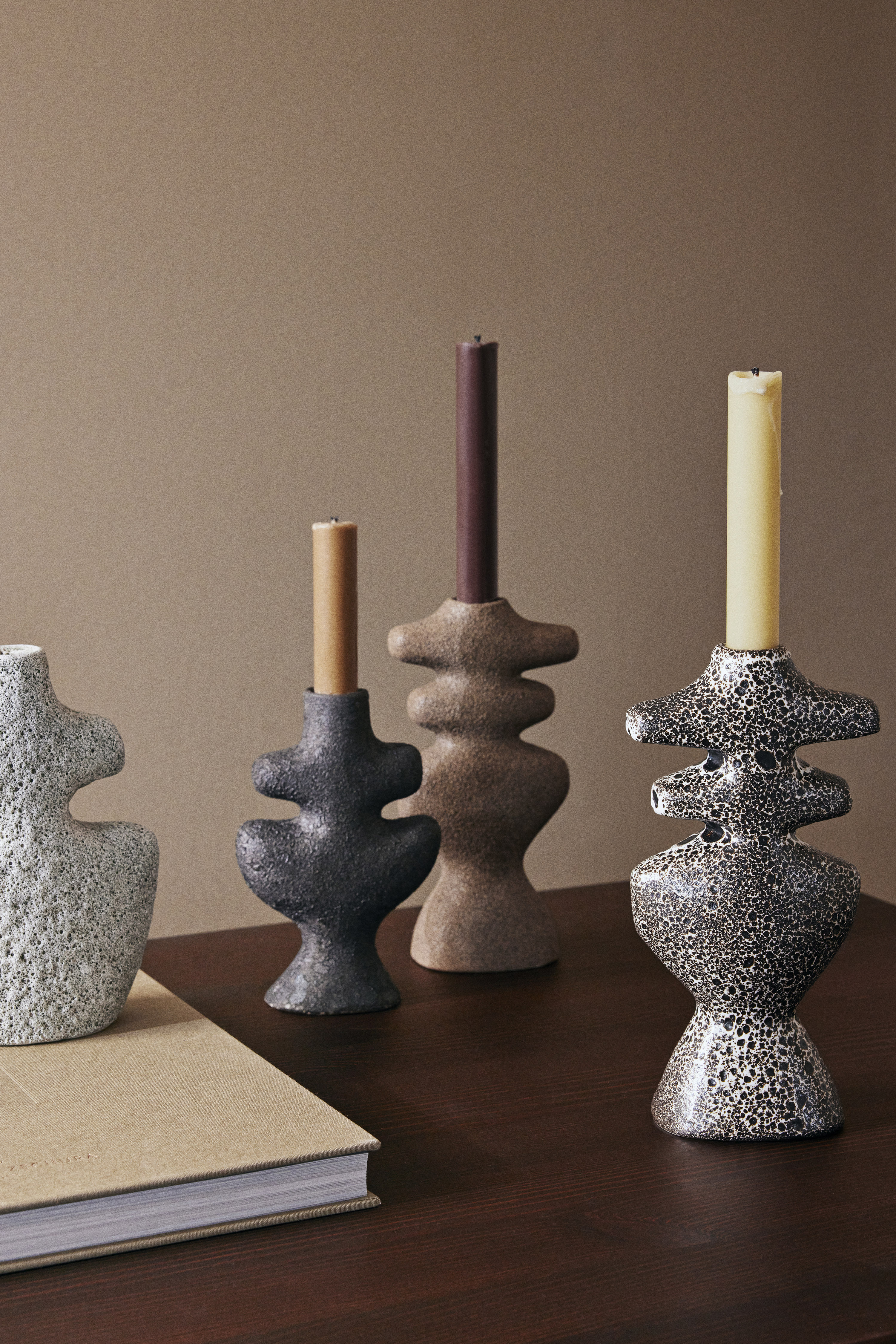 Yara Kerzenhalter Keramik Beige
