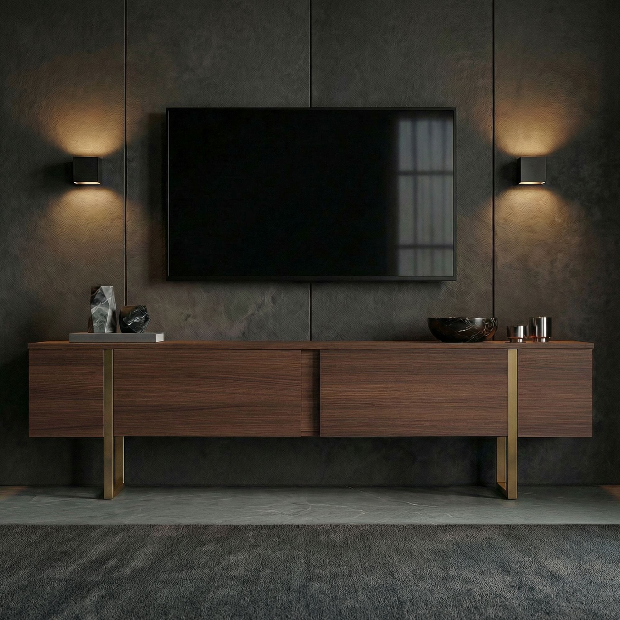 Onera Sideboard Walnut Effect Gold