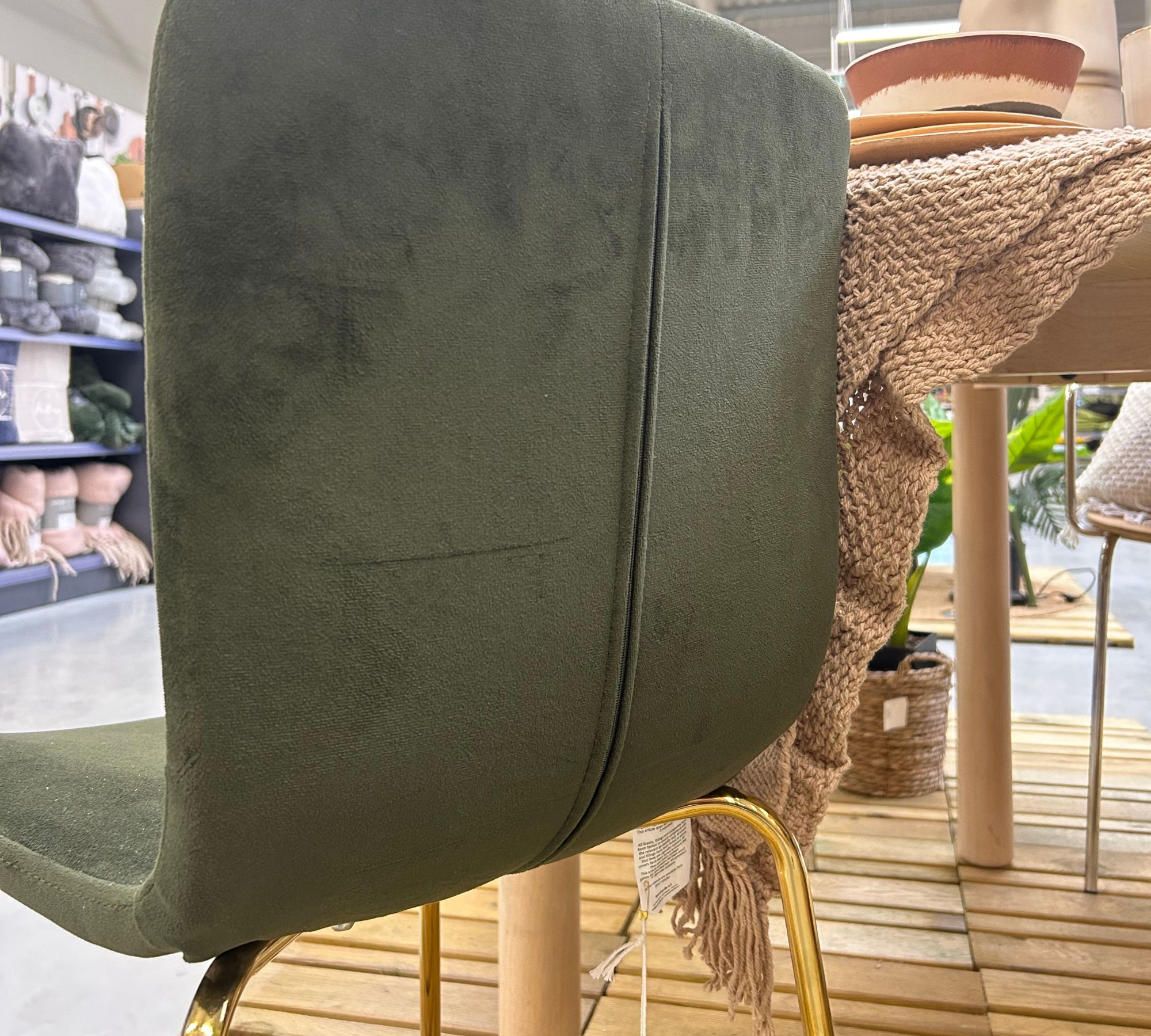 Bloom Stuhl Samt Metall Grün